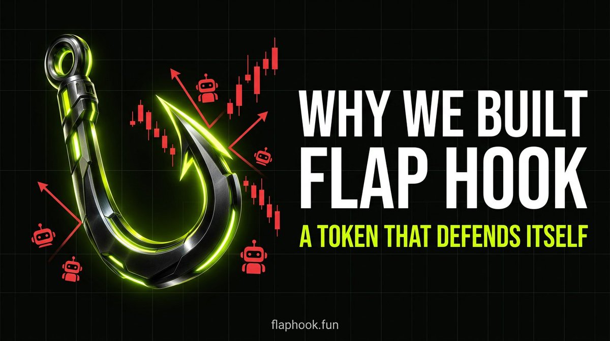 Flap_Hook's tweet photo. Why we built Flap Hook

We watched the same story play out again and again:

A new token launches → bots snipe it in block 1 → whales dump → the community is left holding the bag.

So we asked: what if the token could defend itself?

Flap Hook lets every creator write the rules into the token itself. No promises, no trust me bro. Just code on-chain.

Built for the community, not the bots. 🛡️

https://t.co/66iKb8sw1f