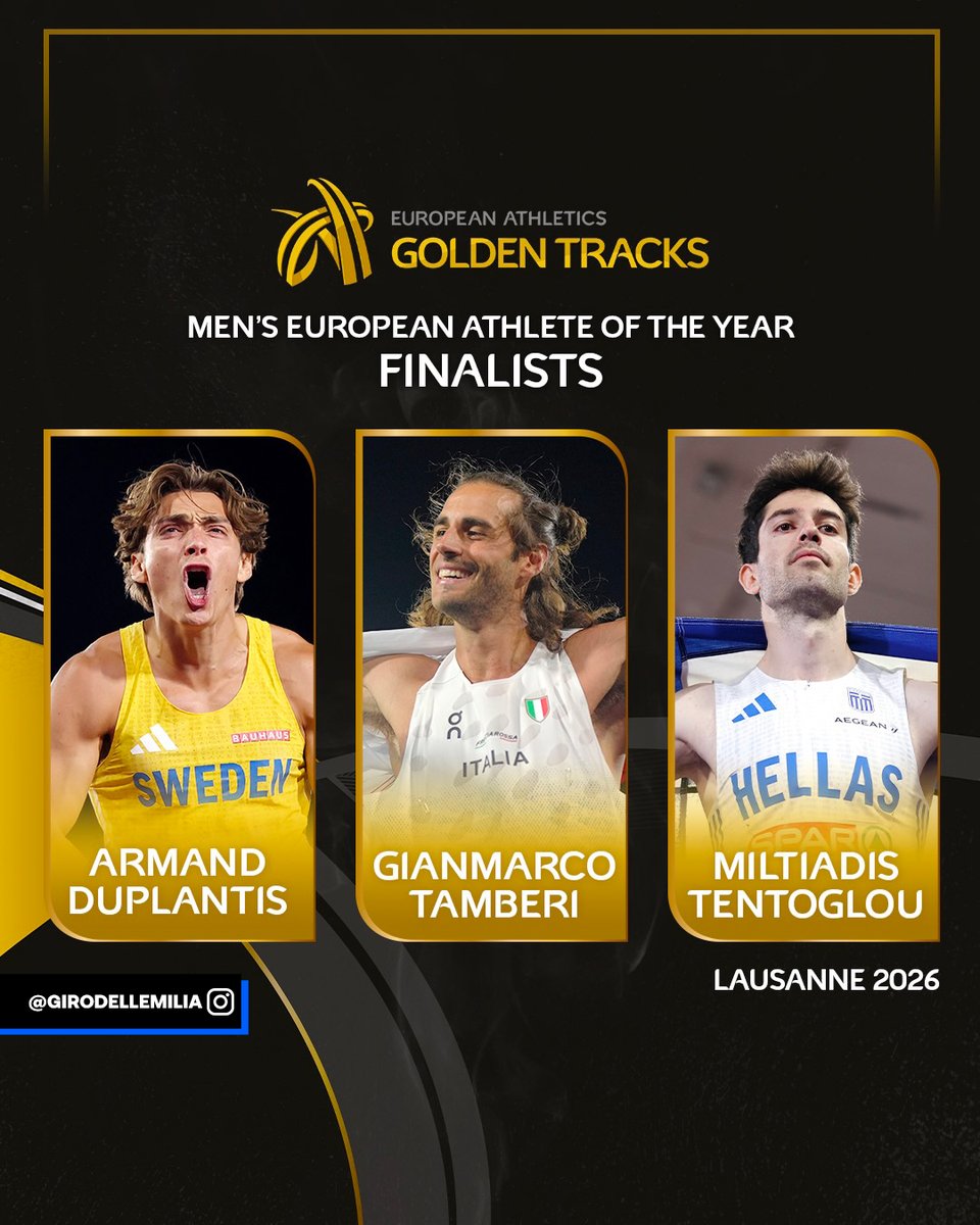 Eurosport_IT's tweet photo. Gimbo te la devi vedere con altri due giganti dell’atletica ma noi facciamo sempre il tifo per te 🇮🇹✈️
Il prestigioso riconoscimento messo in palio da European Athletic verrà assegnato il prossimo 24 ottobre a Losanna 🏆
#Atletica #Tamberi https://t.co/byULrX7w6I