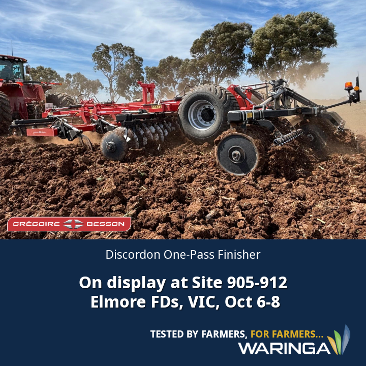 waringaag's tweet photo. π ELMORE FIELD DAYS IS TOMORROW!
The Waringa team are bringing an impressive lineup of machinery to check out, including equipment from @Equalizer_SA and @GBessonSAS
π Sites 905β912
π
6-8 October | Elmore, VIC
#ElmoreFieldDays #Elmore2026 #WaringaDistribution https://t.co/wOSa0AtNvt