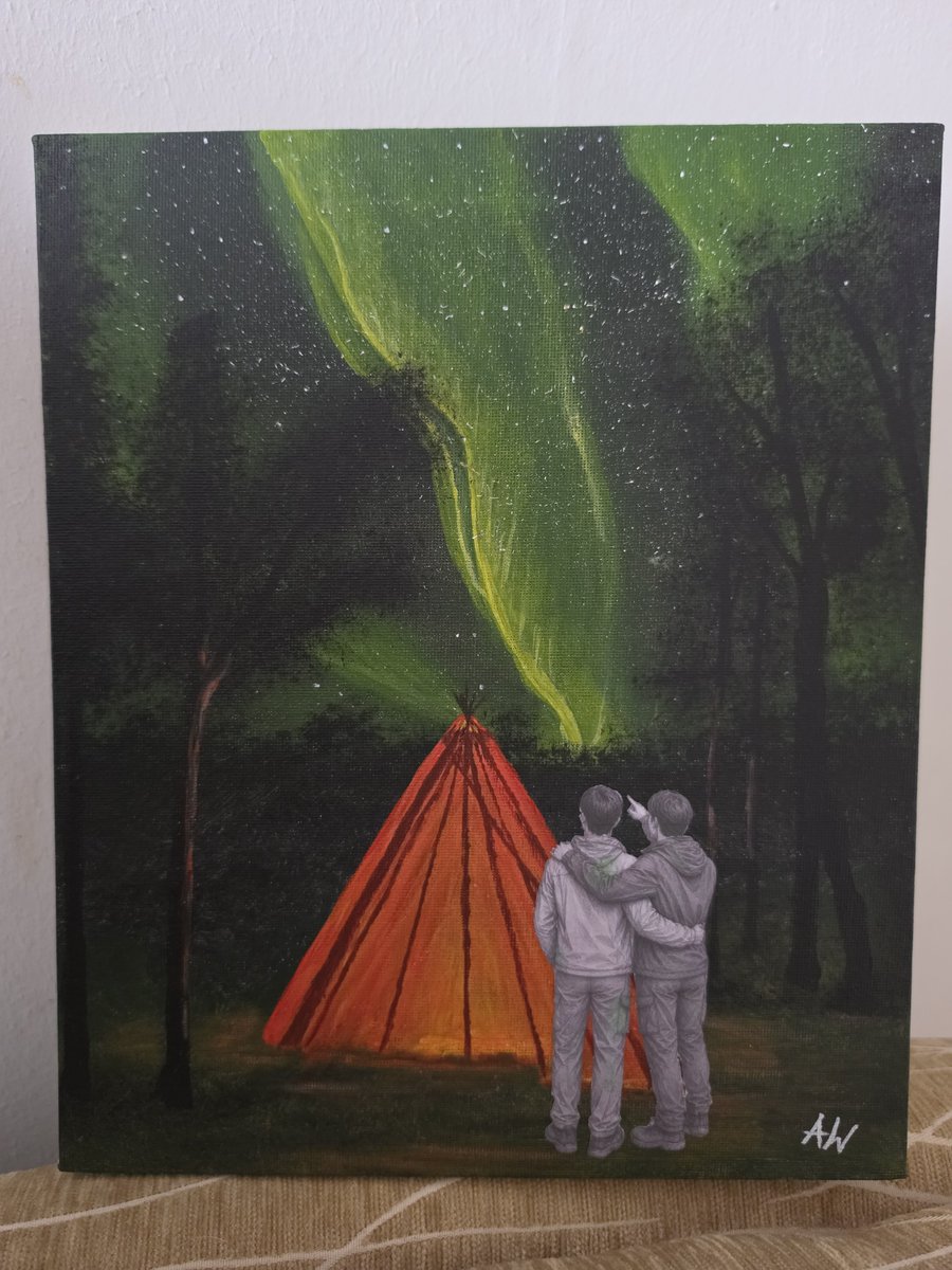 hawkan_9's tweet photo. I said that I will be back with something new, so here it is.... mixed media (first time playing like this)

Its a visualisation of honeymoon trip 🥹 💙🩷 https://t.co/pHKkNElpCZ
