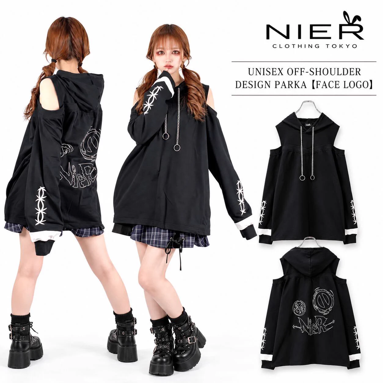 NIER CLOTHING в X: „UNISEX OFF-SHOULDER DESIGN PARKA【FACE LOGO