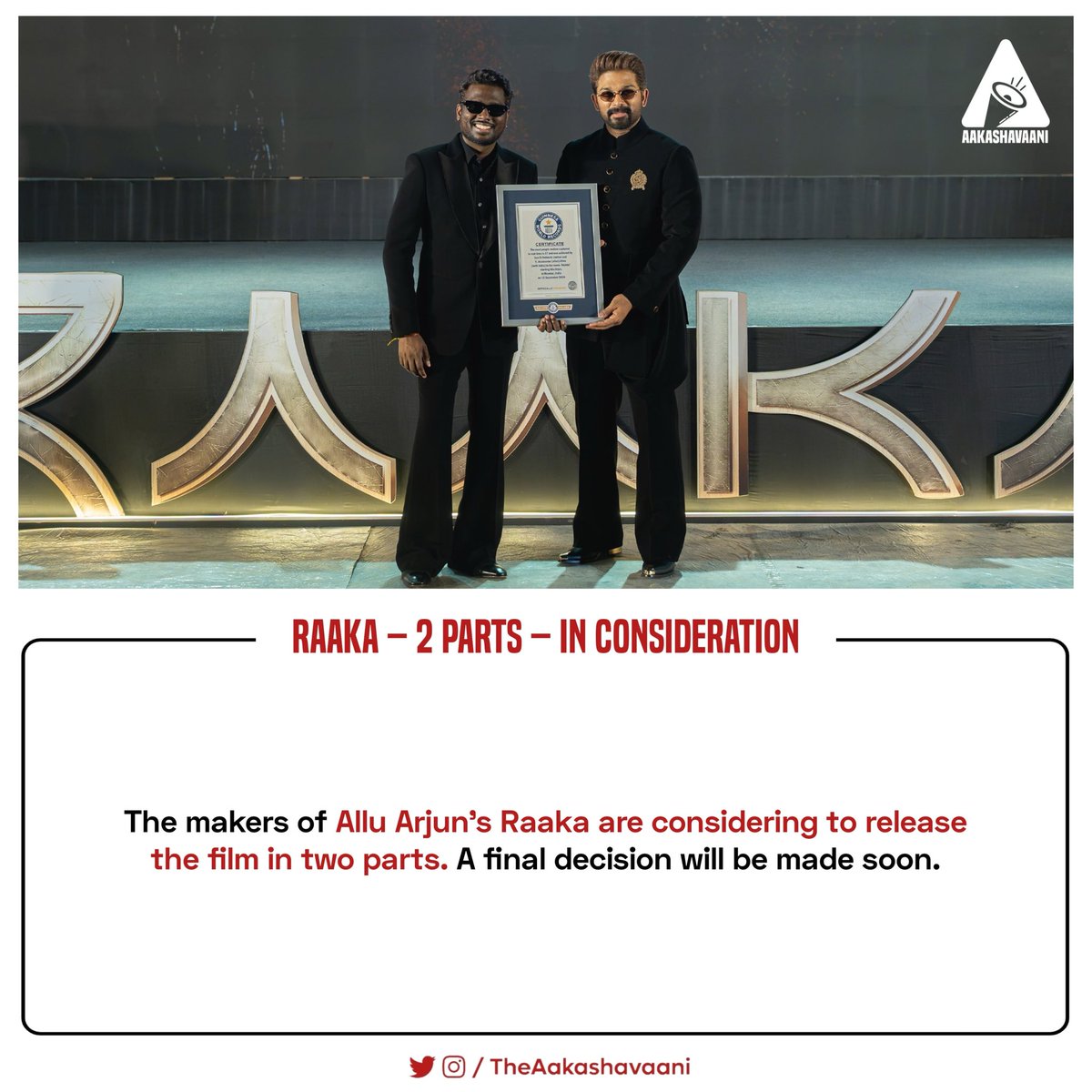 TheAakashavaani's tweet photo. #Raaka - Two Parts - In Consideration https://t.co/GKG5Z0WLG6