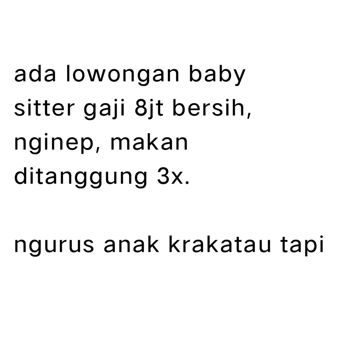 hired_global's tweet photo. Padahal ngurus anak beneran di Eropa bisa digaji 11 juta/bln. Makan dan akomodasi udah ditanggung. 

Siapa yang mauu infonya nih??? 🙌 https://t.co/dis37L6yG7