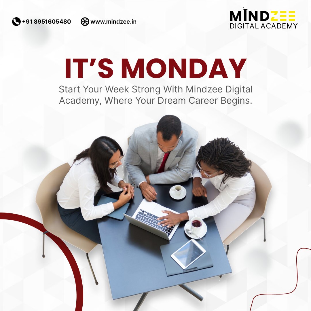 Mindzeetraining's tweet photo. Start Your Week Strong with Mindzee Digital Academy!

Monday is more than just the start of a new week — it’s a fresh opportunity to learn, grow, and build your dream career. 
Don’t wait for the “perfect” Monday. Make this Monday the beginning of your success story! https://t.co/A6riRt86Kb