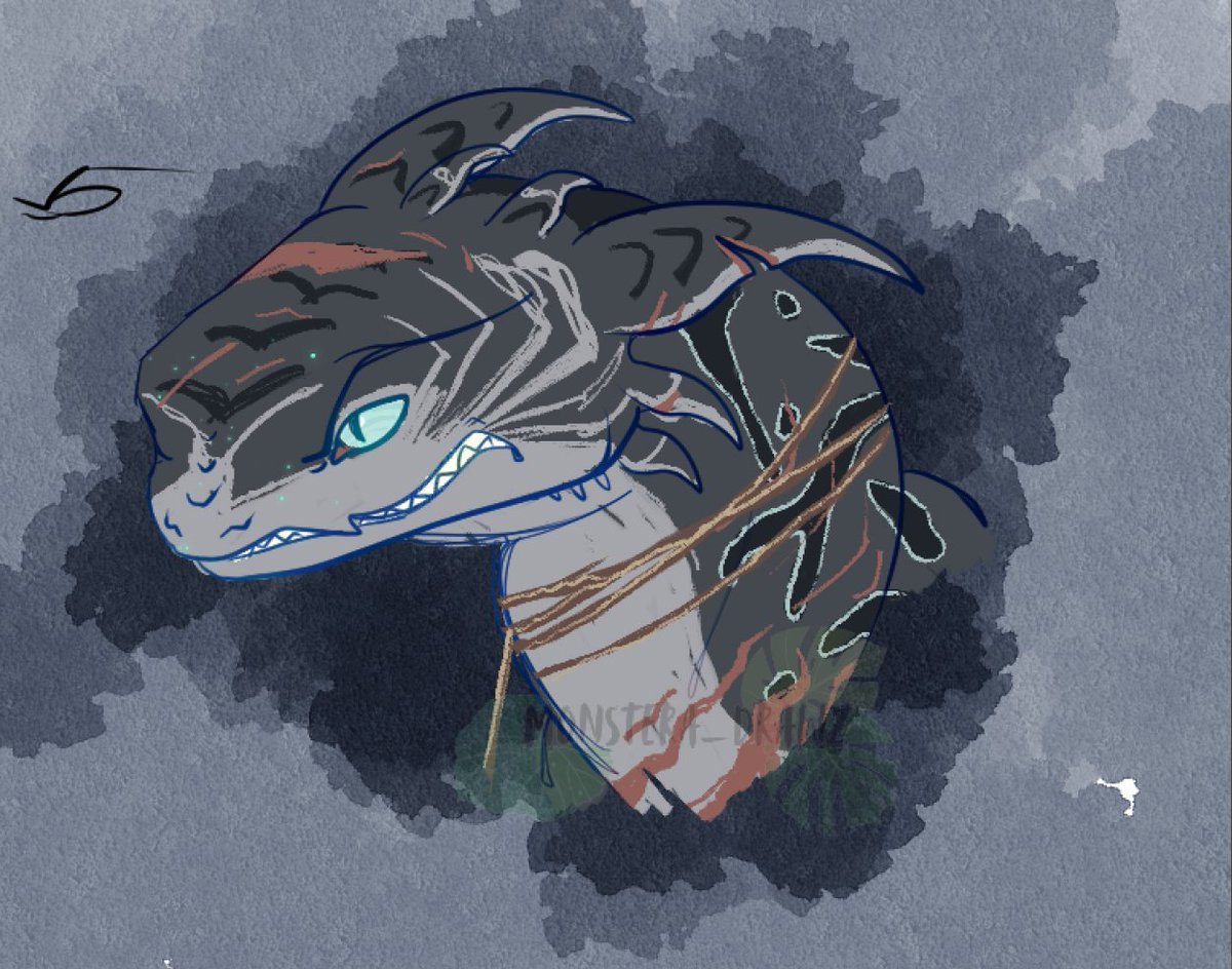 Monstera_drawz's tweet photo. rough coloured sketch of a new goob i got from @/fureviia and @/oboyudno67 

not the best sketch/drawing ive done that isnt an easy expression, they tend to comeout pretty bad for some reason which sucks :/ will do though lol

#httyd #Nightfury #dragon_art #dragonart https://t.co/6Cdm70fiJg