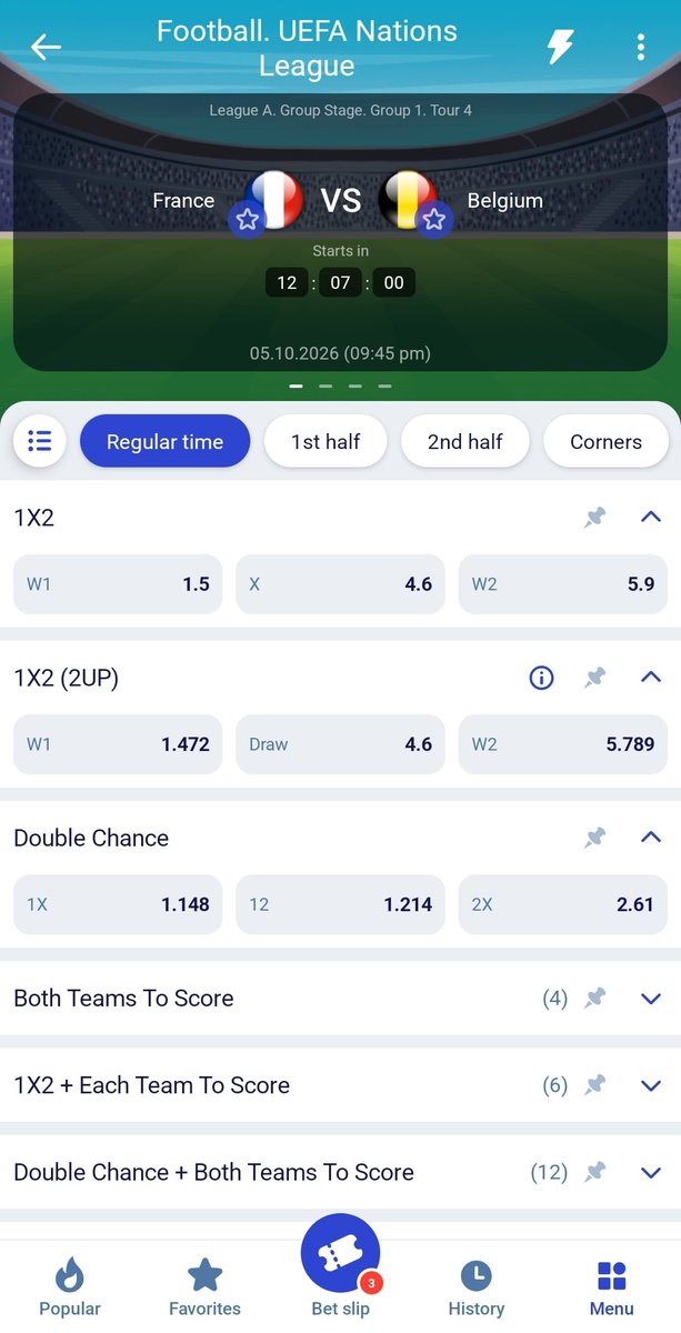 Robatos909's tweet photo. Big game of the day
Belgium vs France 
Up to 18000 kes bonus on first deposit with paripesa 
Play as low ksh 22 on paripesa 
Register here https://t.co/snz9P3G4Wx
Promo code WINBET254 https://t.co/HKM3aEaDkR
