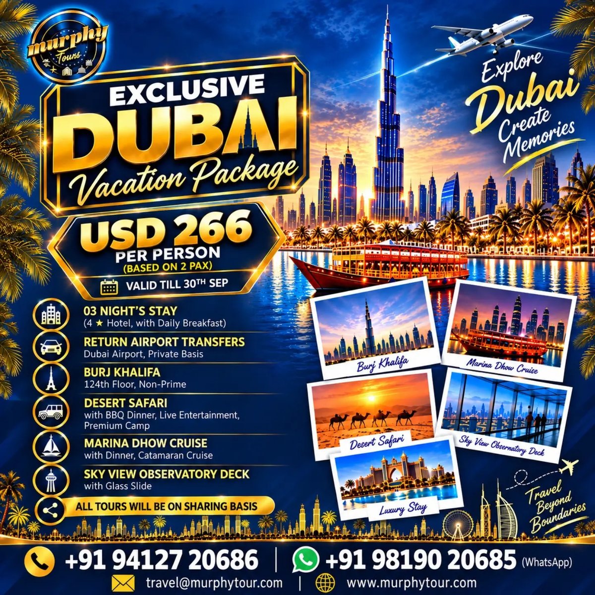 leninha8863's tweet photo. Dreaming of a luxury getaway? Experience Dubai with Burj Khalifa views, a Desert Safari, and Dhow Cruise nights—all perfectly planned. Starting at USD 266 per person. Limited-time offer. DM us to book. https://t.co/p1tfplvr4N