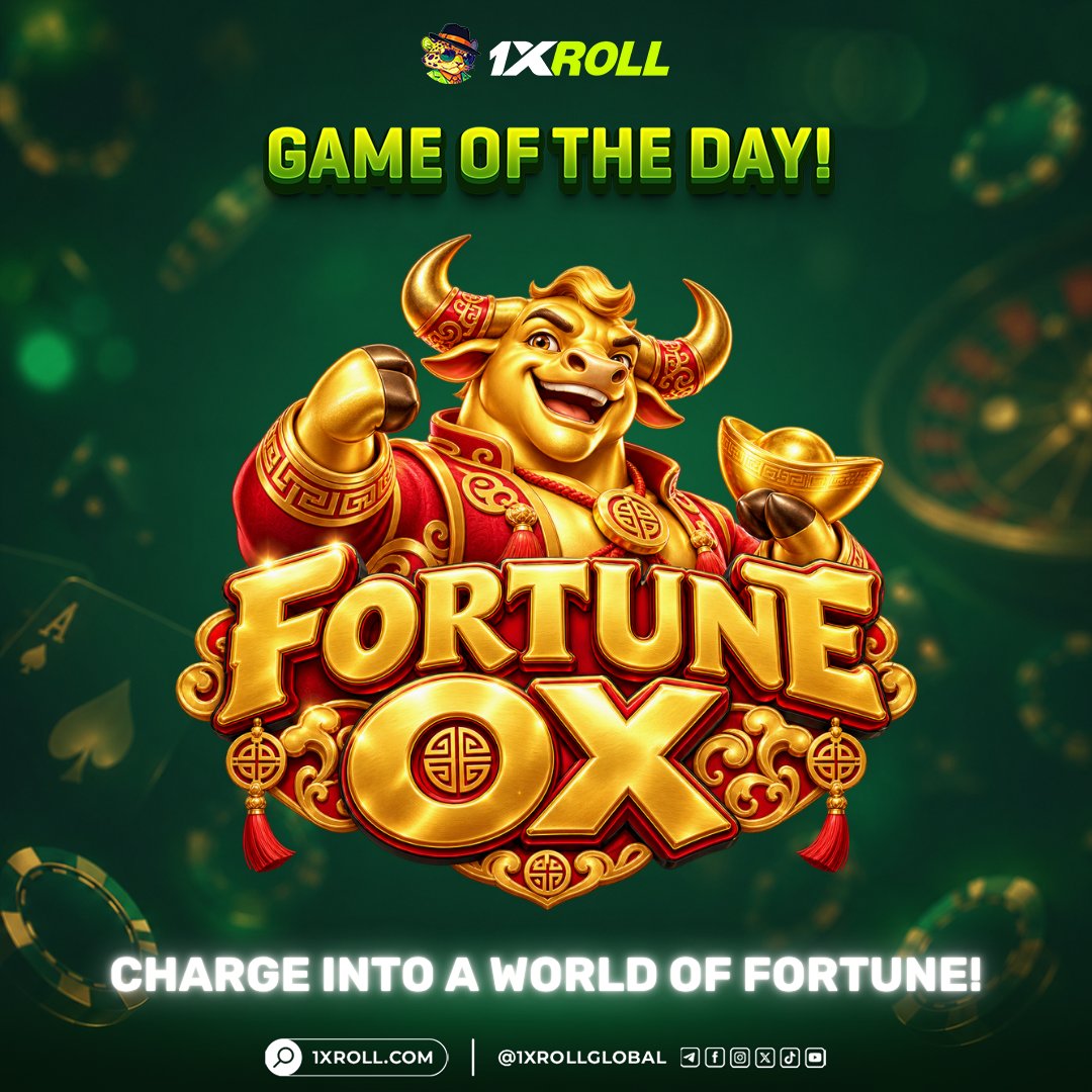 1XRoll_Global's tweet photo. SLOTS • FORTUNE OX 🐂

🔥 Explore golden symbols, respins, and multiplier features. A Golden Adventure Is Calling!

✅ Randomly triggered Fortune Ox Feature with matching symbols on reels 1 and 3 and respins.
✅ Wild symbols help complete winning combinations.
✅ 10× multiplier applies when the same symbol and/or Wilds fill every reel position.

#1XRoll #1XRollOfficial #1XRollGlobal