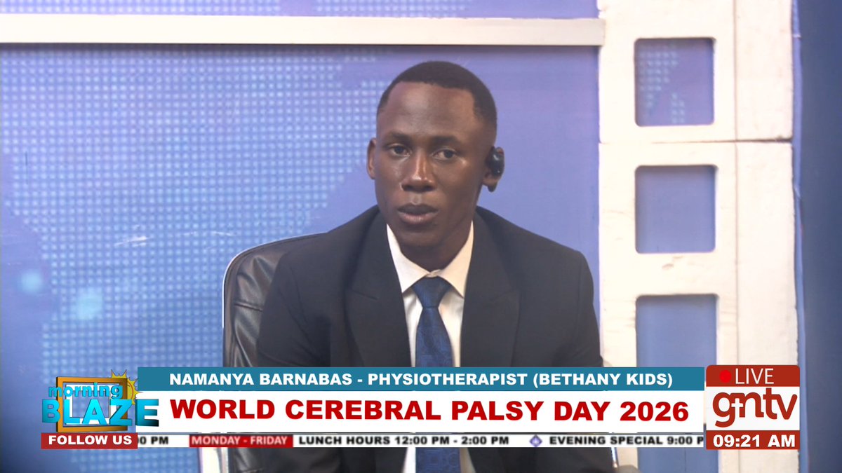 GNTV__official's tweet photo. World Cerebral Palsy Day 2026 will observed on Tuesday, 6th October 2026, with @BethanyKids Uganda collaborating with partners like the Uganda Association of Physiotherapy and local community groups for awareness activities at the Mbarara University Pitch.
#GNTV
#MorningBlaze https://t.co/Z0VGuMSZS6