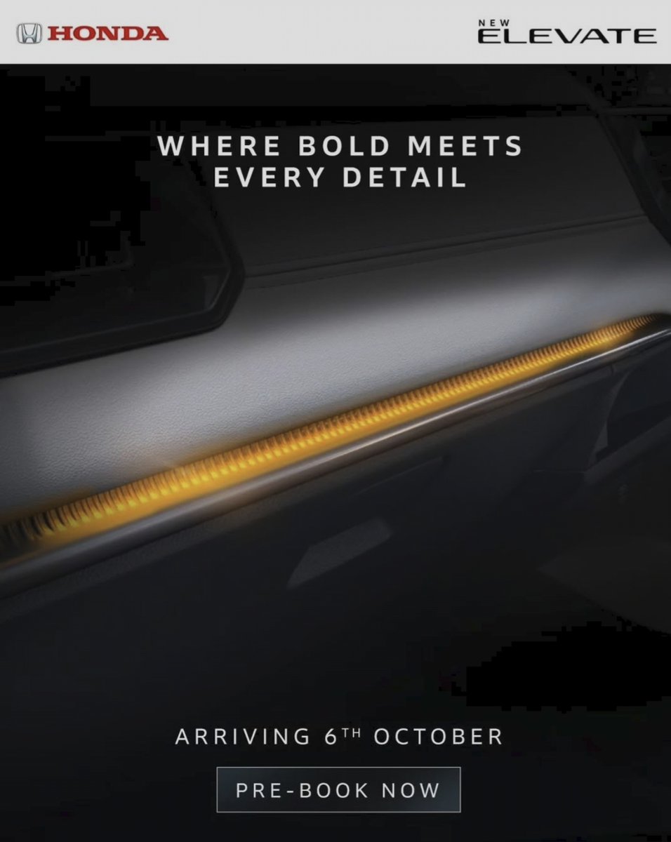 honda_crown's tweet photo. The New Honda Elevate arrives on 6th October.

Every detail makes a statement. Every moment feels bold. 🔥

The New Honda Elevate arrives on 6th October. 🥳

#HondaElevate #NewHondaElevate #HondaElevate2026 #HondaSUV #NewCarLaunch https://t.co/LjJcoWXXEg