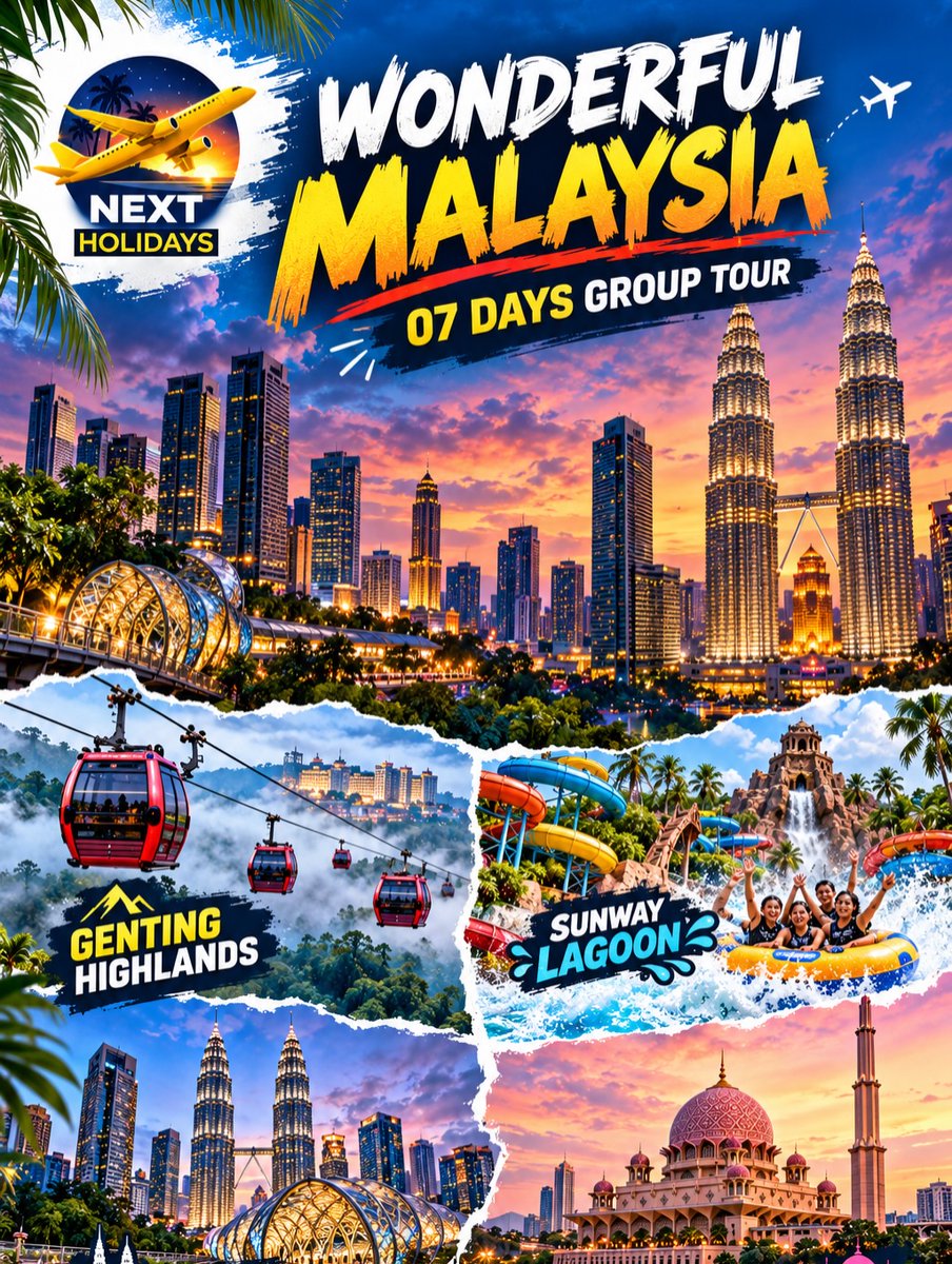 Marce856Her's tweet photo. One trip. 7 days. Endless memories. Explore Kuala Lumpur, Genting Highlands, Sunway Lagoon and Putrajaya. Ready for your next Malaysia adventure? DM now to reserve your seat. https://t.co/gAFvShEE0b