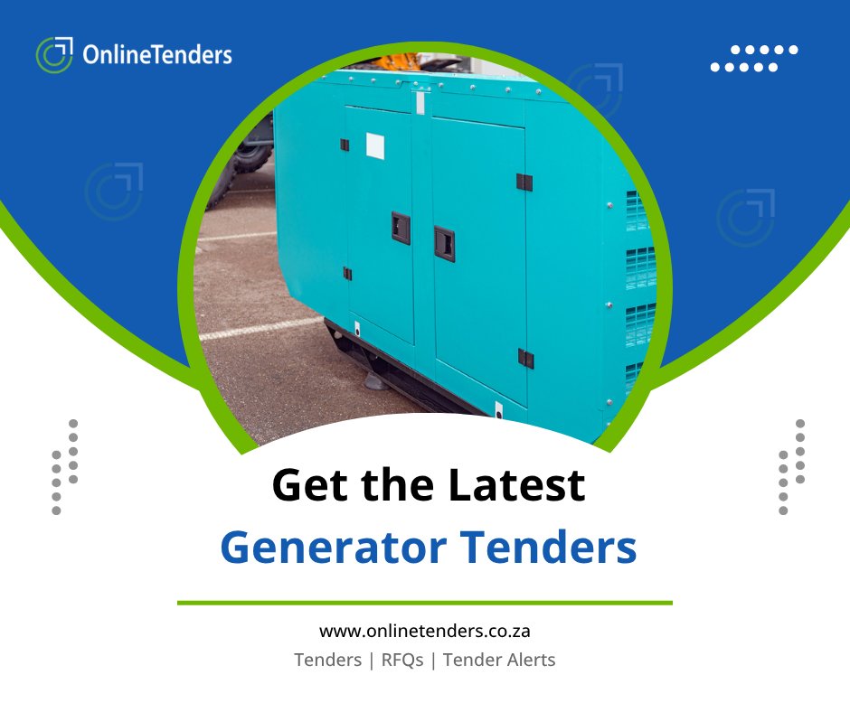 onlinetendersSA's tweet photo. New Generator Tenders and Business Opportunities:
- Supply and installation of diesel generator.
#generatorinstallers #generators #dailytenderalerts #tenders #onlinetenders
Visit the OnlineTenders website to find the latest Generator tenders:
https://t.co/TSJFJ8QHK9 https://t.co/LVg6TvrT9L