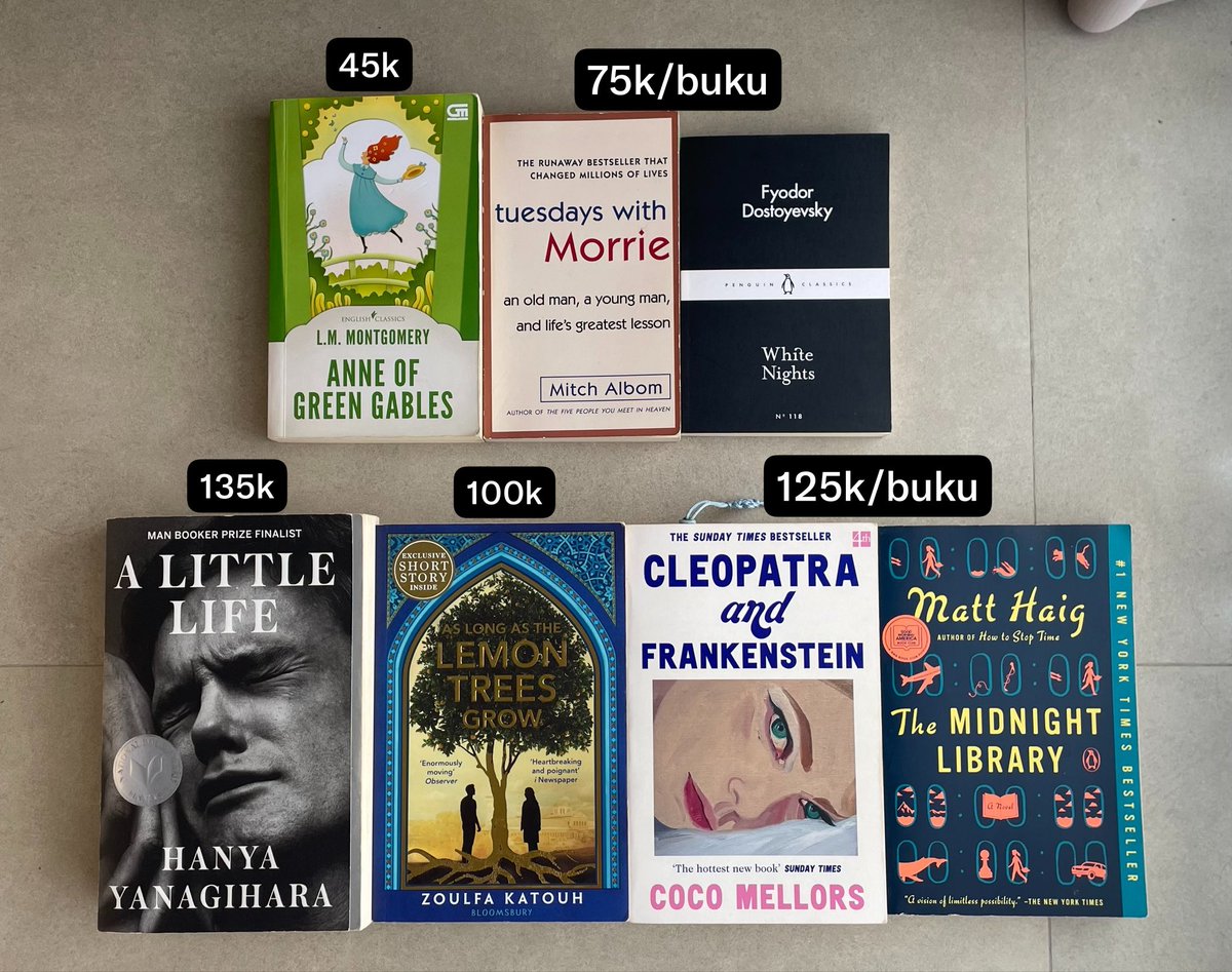 Stobeleaaa's tweet photo. WTS Preloved Books 📚 (english &amp; indonesian)

- 100% original
- good condition
- dm for detail book condi
- pengiriman dari Solo

tags. wts, books, buku, preloved, novel, wtb https://t.co/c98WCtnPut