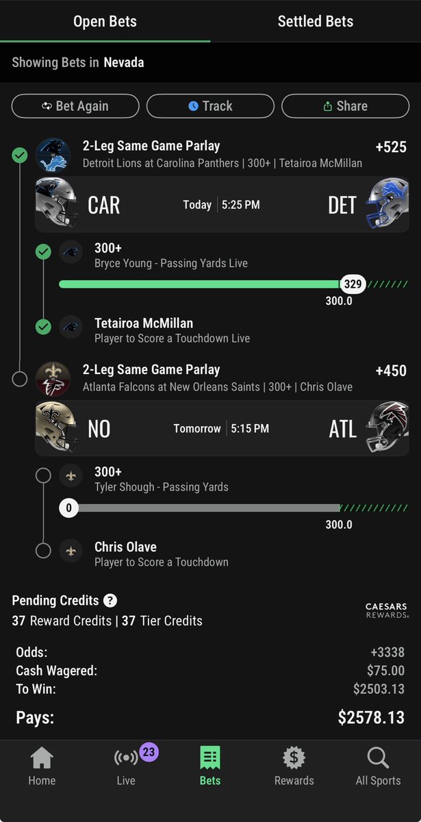IvckyP's tweet photo. No I’m NOT cashing out!!! #WhoDat #Saints #NFL #Gambling𝕏 #Gamblingtwitter #parlay #fyp #fypシ゚viral https://t.co/r8Nb7Klzng