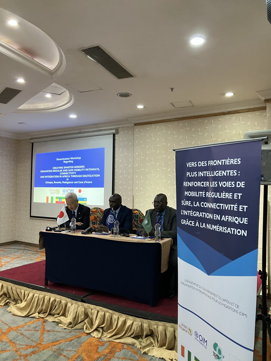 JapanMissionAU's tweet photo. 🇯🇵 Japan remains committed to supporting Africa's integration agenda through partnership &amp; innovation. As the #SmarterBorders project concludes, Amb. Sekiguchi reaffirmed that technology is only part of the solution. Smart borders are built on cooperation &amp; a shared vision.#TICAD https://t.co/pH7zyHHtEc