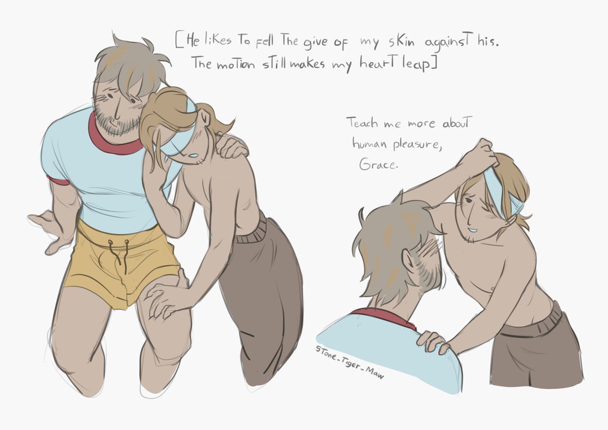 Stone_Tiger_Maw's tweet photo. TW Clonecest?
I cant believe Im drawing Human #Grocky but @pleniluneheron's fic "But you're a part of me" has changed my brain chemistry
The concept of H Rock being a clone of Grace added that alien weirdness I always needed go read it pls
#OneNoteHarmony #SaveStars #GraceRocky https://t.co/narqd9qH1m