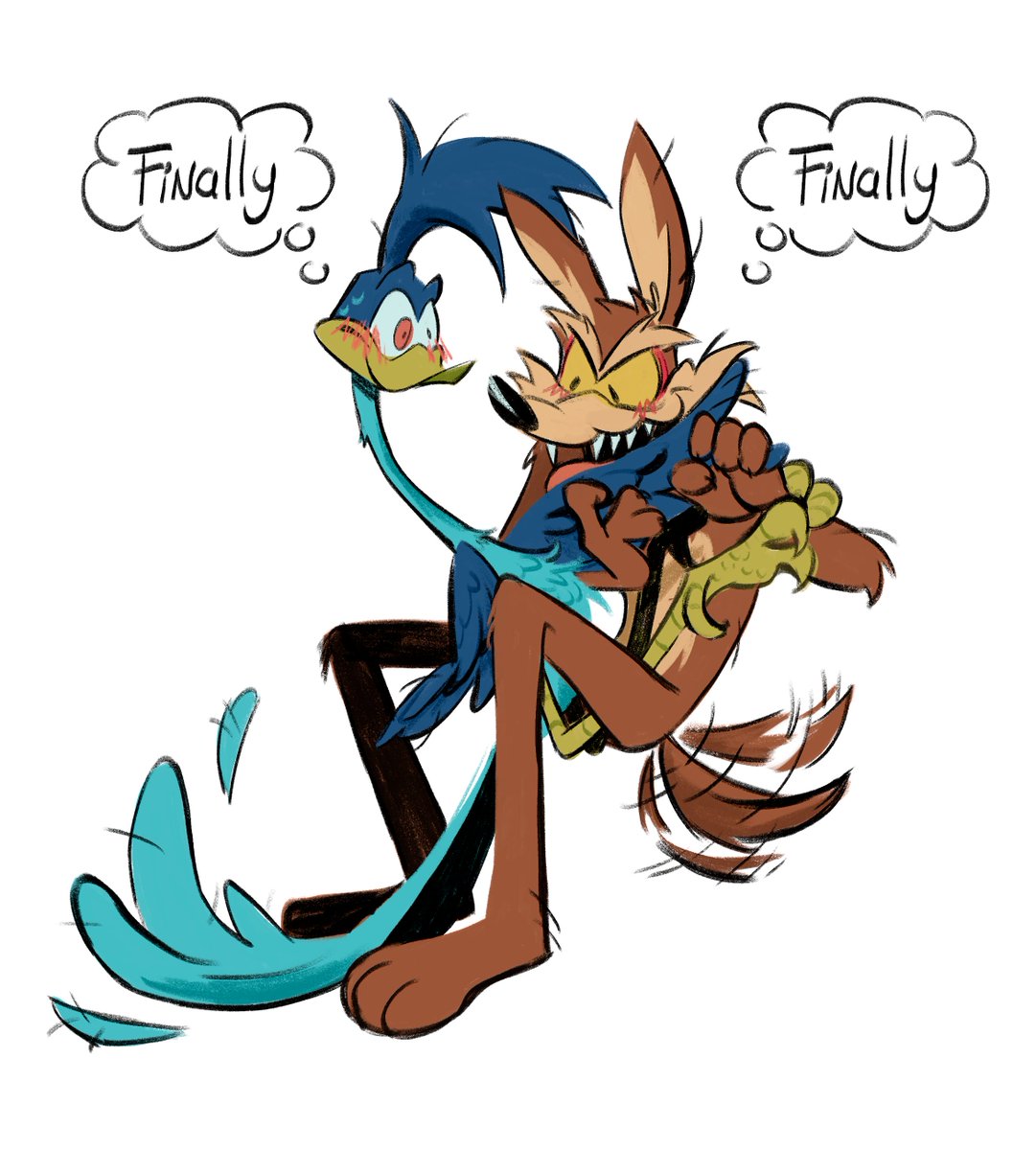 Cursed_Nelari's tweet photo. ok one more drawing before bed  #roadrunner #wileecoyote #wileroad #wilerunner #roadrage #coyotevsacme https://t.co/EtotjS7BRp