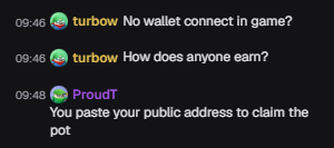 playtrenchfun's tweet photo. To anyone confused. You paste your public address to claim the pot.

No wallet connect needed to play and earn https://t.co/xfbDxkFTHT