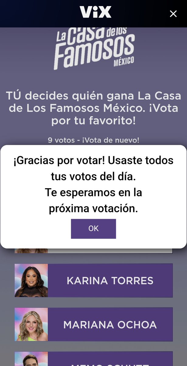 Julizz40's tweet photo. @LaCasaFamososMx FRAUDE TOTAL explica esto endemol, vix... como que ya usaste tus votos si me quedaban nueve https://t.co/qXsXiN9DA3