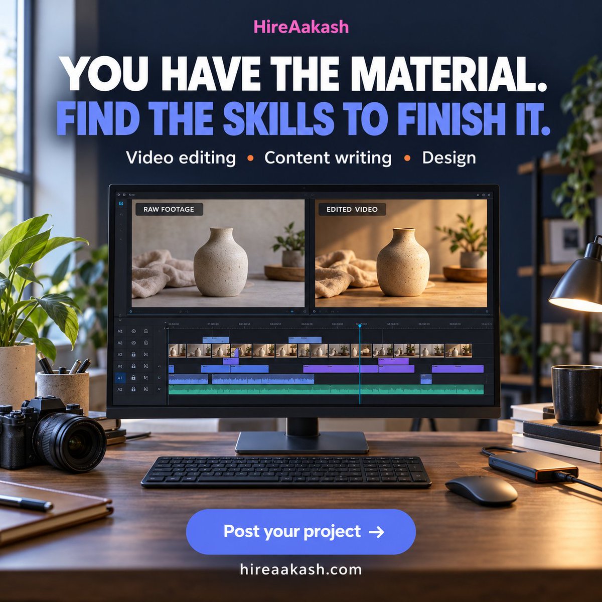 AkSolution93442's tweet photo. Raw footage, rough drafts, unfinished designs?

Find the skills to move your project forward.

Create a client account on HireAakash and post what you need, your budget and deadline.

https://t.co/IZs9U7gIem

#HireAakash https://t.co/RHKW7X9wD1