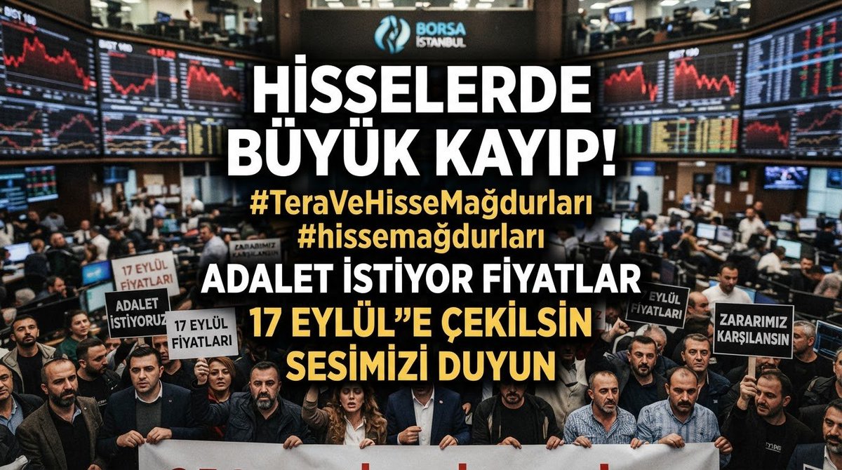 Ela0006666's tweet photo. SUSMAYACAĞIZ

Taban olan hisselerde 🔴 17 Eylül e çekilsin ✅

TERA VE DESTEK HİSSELERİNDEN ZARAR EDENLERİN, TABAN KİLİTE MAHKUM OLANLARIN HAKKI YENMESİN🫵🏻 

PİYASA DOLANDIRICILIĞININ BEDELİNİ HALKA ÖDETEMEZSİNİZ

TABANLARA MAHKUM ETTİNİZ @BDDKResmi @spkgovtr @Merkez_Bankasi 

PİYASA DOLANDIRICISI HİSSELERİN ZARAR YİYEN YATIRIMCILARININ HAKKI YENMESİN ! 
#TeraVeHisseMağdurları