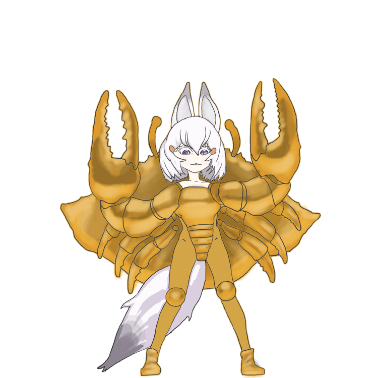 Decimetal's tweet photo. I deleted the old one because I'd forgotten in my haste to work that tenma has a tail. Anyways 11PM fix #maeminktober day 4 "the golden crab" fairy tale. https://t.co/ouNQeflU18