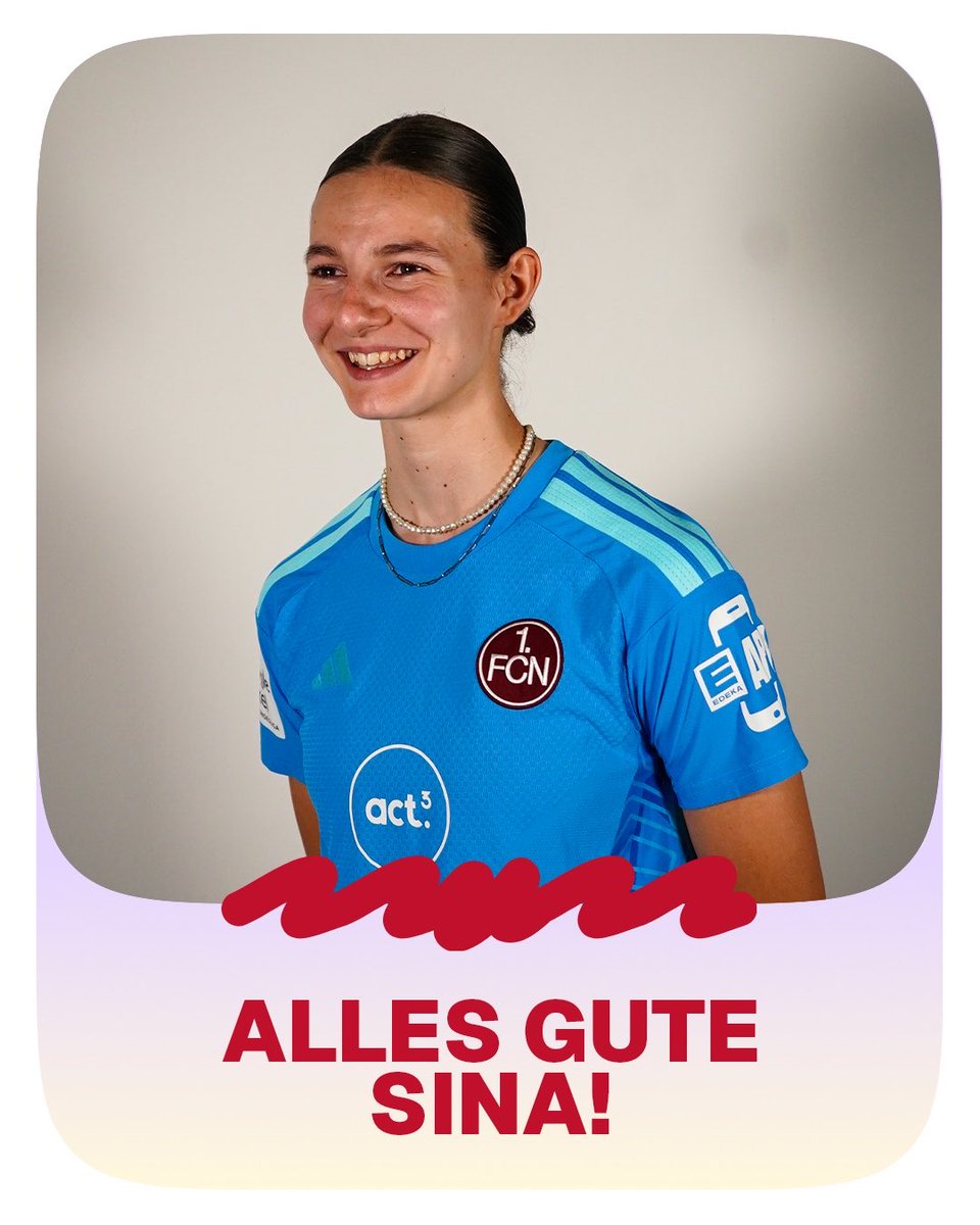 clubfrauen's tweet photo. Happy Birthday, Sina!🥳

Unsere Torhüterin feiert heute ihren 2️⃣0️⃣. Geburtstag - genieße den Tag!🎁

#fcn | #clubfrauen https://t.co/ZzA6E0Hzqe