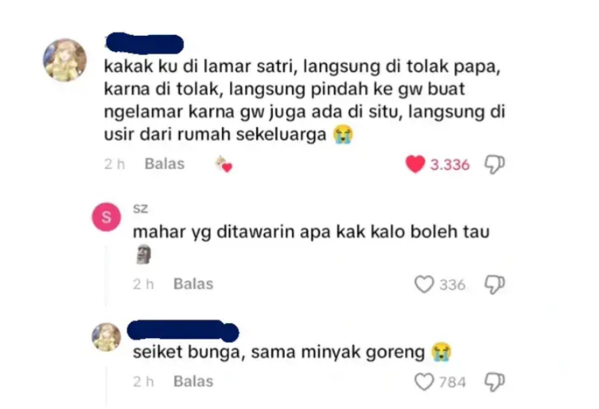 glxssie's tweet photo. Mereka kok pada berani sih lamar anak orang dengan mahar minyak goreng?! 😭😭 https://t.co/bpo2ApTl66