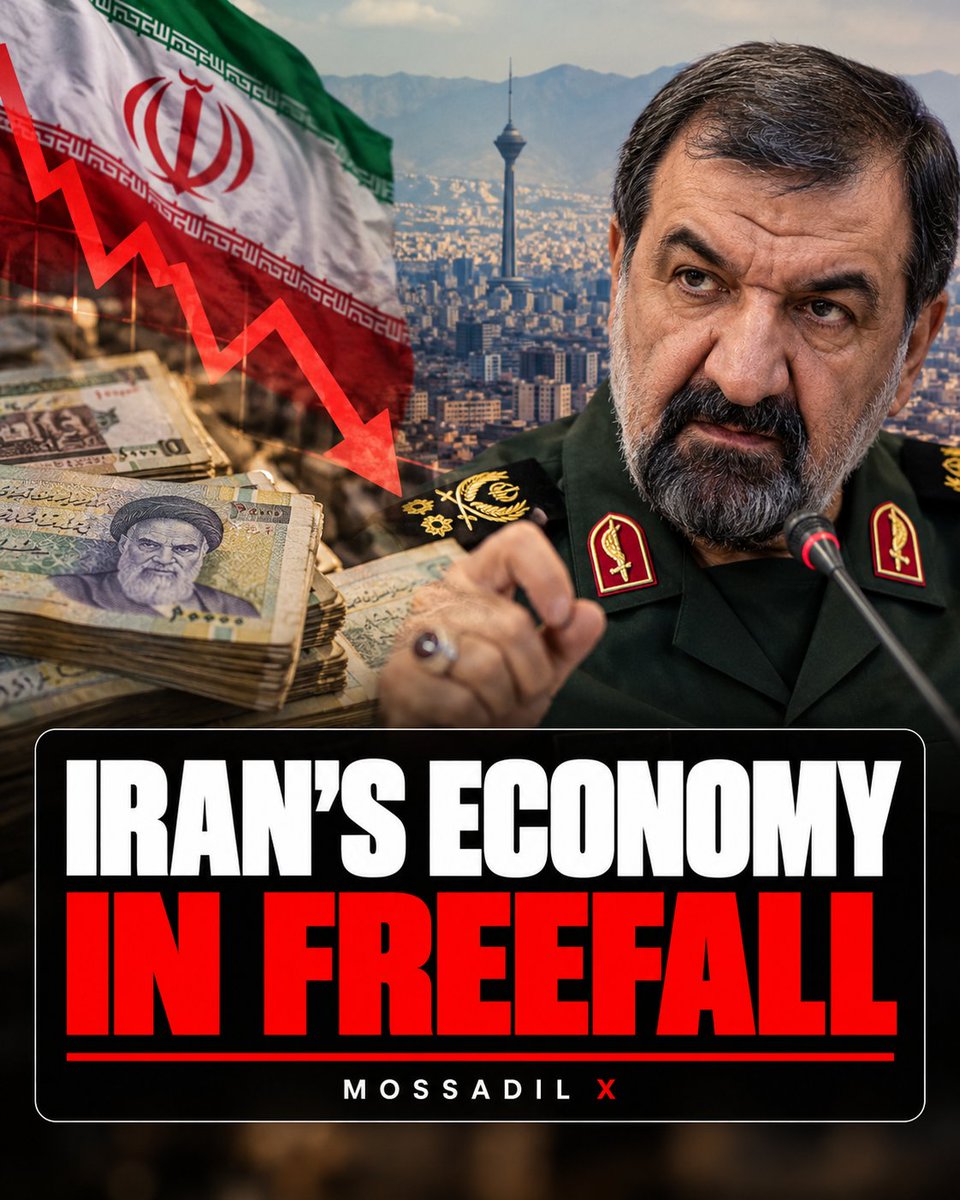 MOSSADil's tweet photo. IRAN’S ECONOMY IS BREAKING UNDER THE STRAIN OF WAR.

Iran’s national security adviser, Mohsen Rezaei, has warned that the country is facing one of the most difficult periods in its history as the economy rapidly deteriorates after more than seven months of war.

Nurses, teachers and other workers say their salaries can no longer support them. Some are quitting. Retired government employees have protested over unpaid pensions.

A rare admission from inside the regime: the pressure is no longer only military. It is hitting ordinary Iranians directly.

Source: The New York Times.