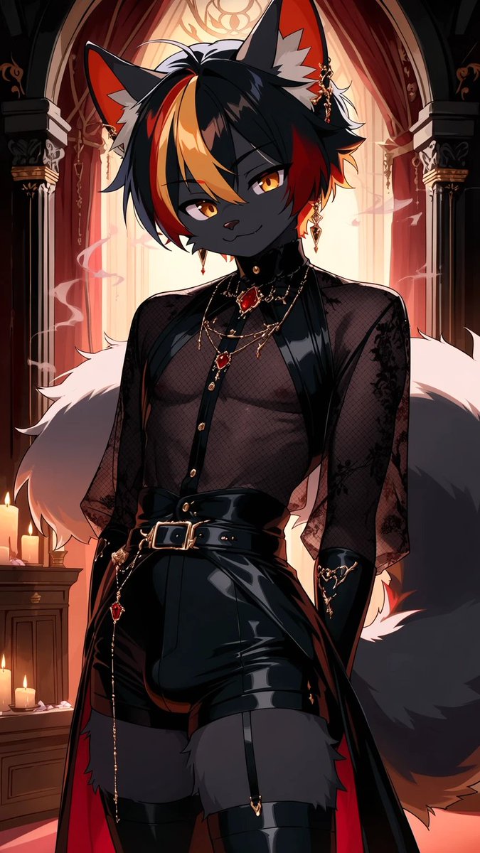 ShadowsLuckyf's tweet photo. Petite séance d’essayage… 🖤🔥

Trois tenues, trois variations gothiques… mais toujours le même Shadôws. 😼

Laquelle vous préférez : 1, 2 ou 3 ? 👀

#ShadowsLucky #Furry #FurryArt #AnthroArt #Gothic #GothicFashion #AIArt https://t.co/nONIWRbnuw