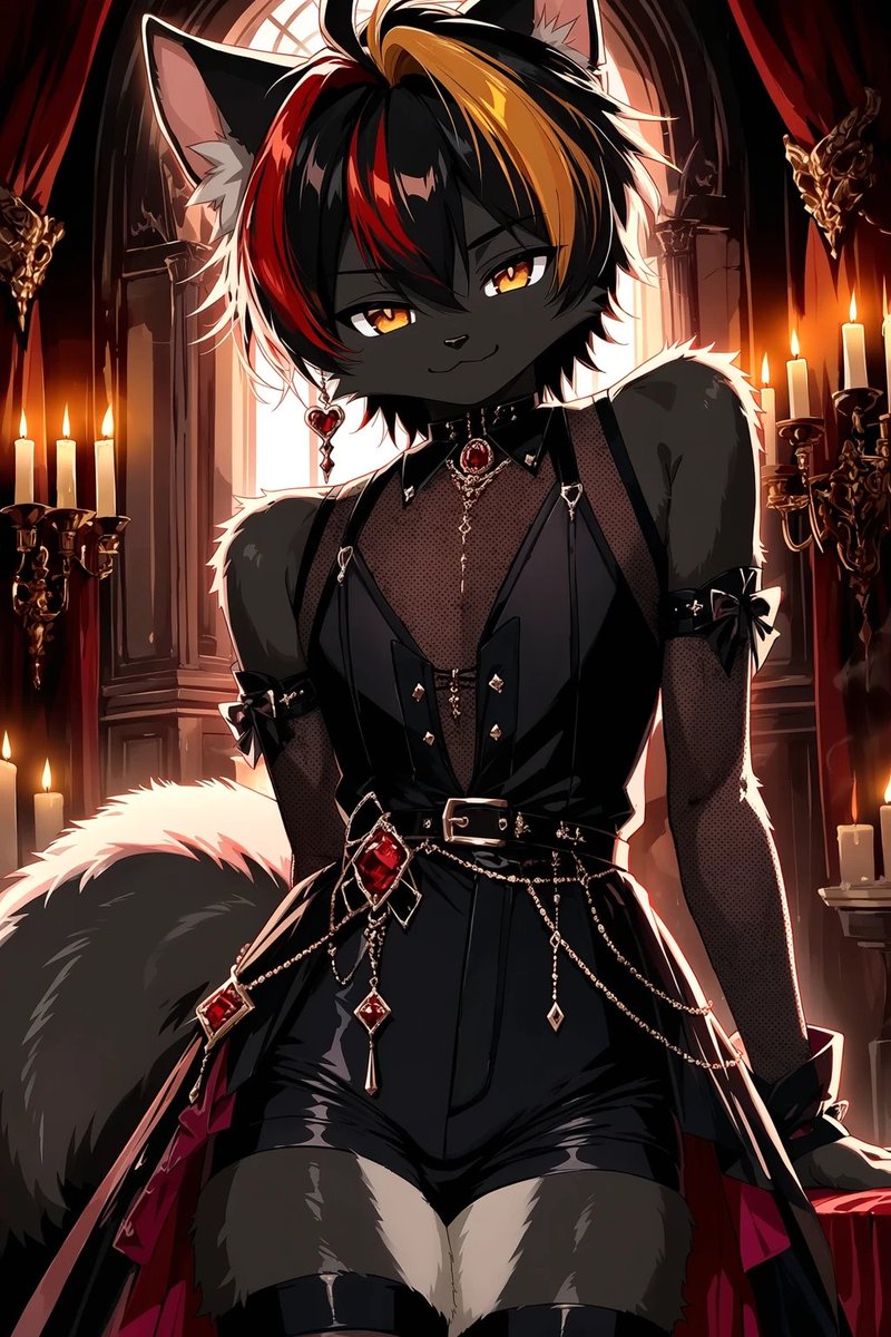 ShadowsLuckyf's tweet photo. Petite séance d’essayage… 🖤🔥

Trois tenues, trois variations gothiques… mais toujours le même Shadôws. 😼

Laquelle vous préférez : 1, 2 ou 3 ? 👀

#ShadowsLucky #Furry #FurryArt #AnthroArt #Gothic #GothicFashion #AIArt https://t.co/nONIWRbnuw