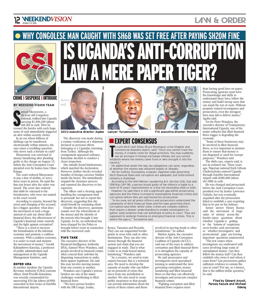 Accu_Ug's tweet photo. This article analyzes the impact of money laundering and illicit financing on corruption in Uganda and explores how best to address it.

@IGGUganda @OAG_Uganda @UgandaMediaCent @PoliceUg @newvisionwire https://t.co/gqMcwI07yw