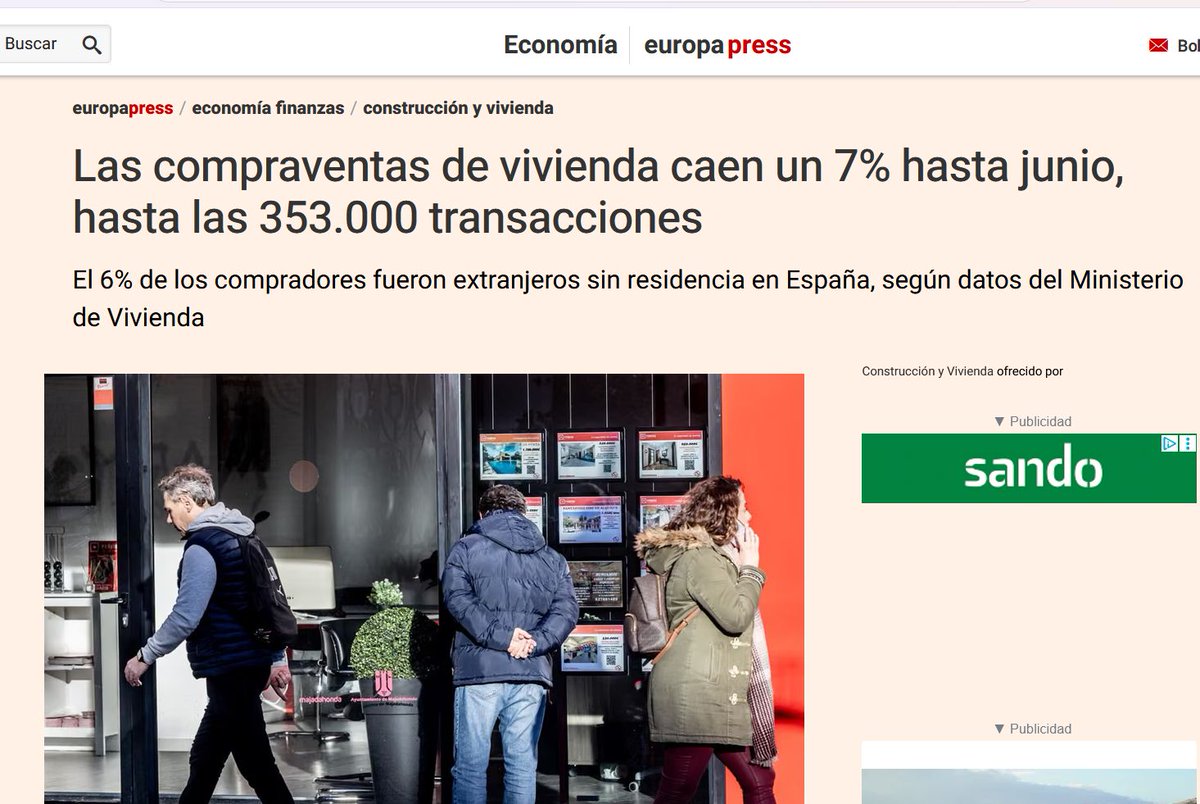EconoCabreado's tweet photo. 22.610 viviendas han sido adquiridas por extranjeros no residentes en el país entre enero y junio de este año. No son para vivir, son para invertir.

Los jóvenes y familias que viven en España tienen que competir con esos inversores y ningún partido le pone coto a esto. https://t.co/ykIBfhUtRu