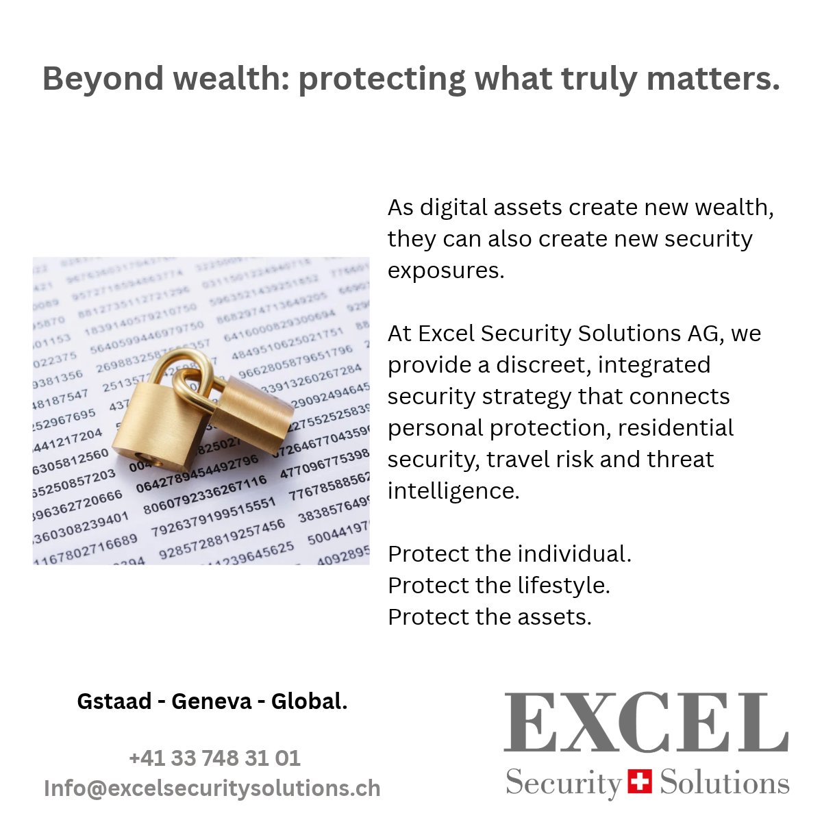 Excel_Sec_Sol's tweet photo. 🛡️Crypto wealth. Real-world risk.

Protect the individual. Protect the lifestyle. Protect the assets. Excel Security Solutions AG — Swiss security expertise since 2009.

DM us for a private consultation.
#CryptoSecurity #ExecutiveProtection
#RiskManagement #Switzerland https://t.co/pDWeEO3prr