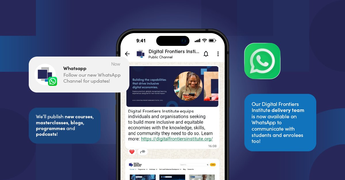 DF_dot_org's tweet photo. #DFI is now on #WhatsApp! Follow our channel for course announcements, masterclasses and articles, all in one place.

Tap the link and select “Follow”:
https://t.co/wg9Db9kkYA

#DigitalFrontiersInstitute https://t.co/Ru0fFM4CnZ
