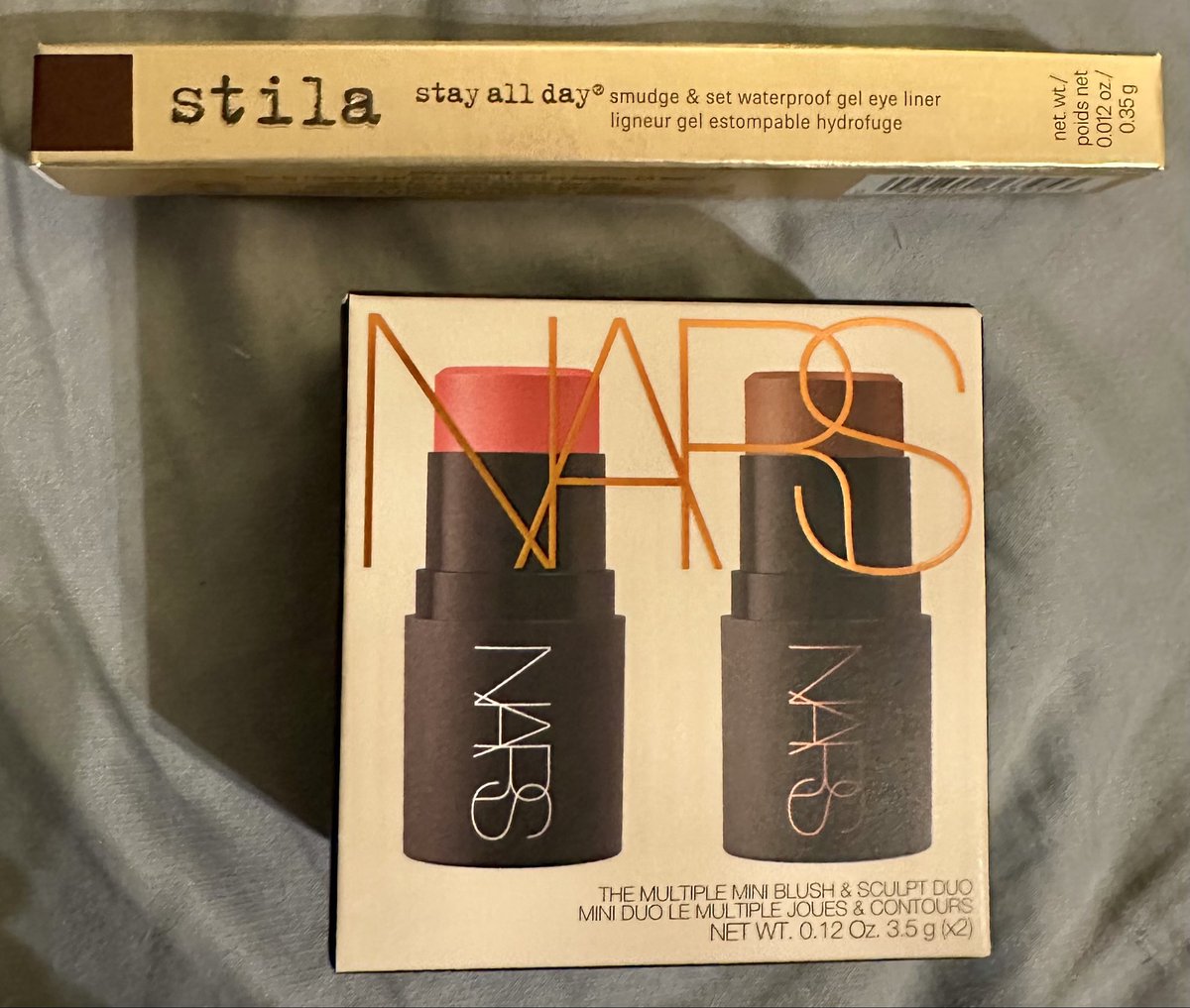 Patent_ThisJK's tweet photo. #Stila (Espresso e/l) and #NARS products (Fling/Palm Cove- The Multiple duo): https://t.co/Z46IFUdwGW