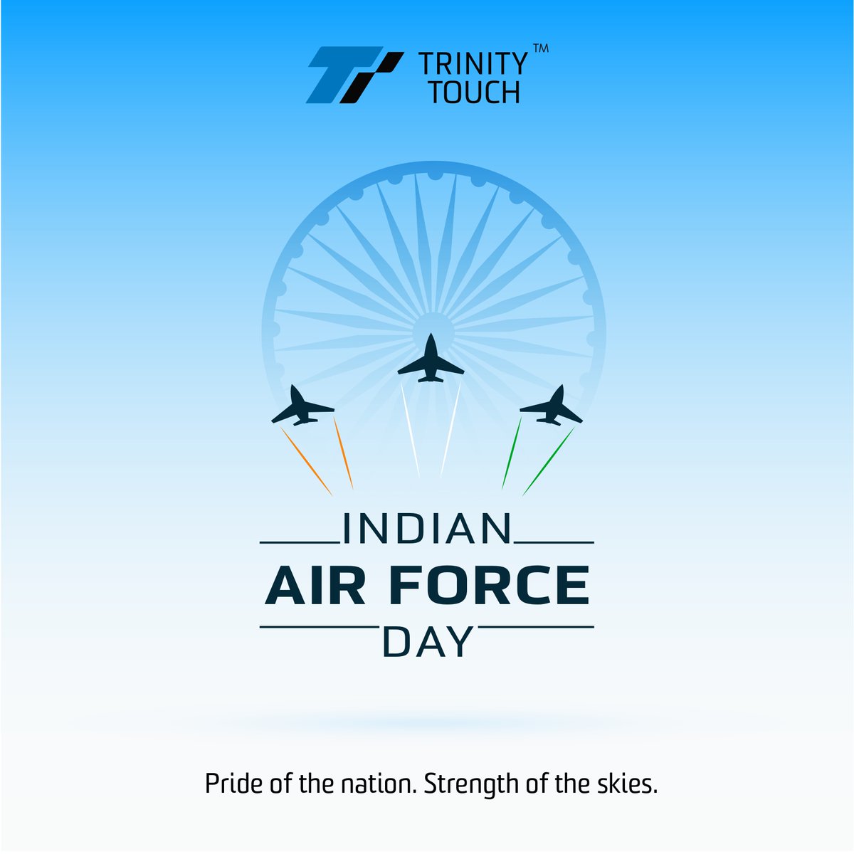 TrinityTouch's tweet photo. 🇮🇳 Saluting our Air Warriors on Indian Air Force Day! ✈️

Honouring the courage, discipline and dedication of those who protect our skies.

🙏 Jai Hind! Jai Bharat!

#IndianAirForceDay #IndianAirForce #JaiHind #TrinityTouch #NationFirst https://t.co/swhAPiIxCn