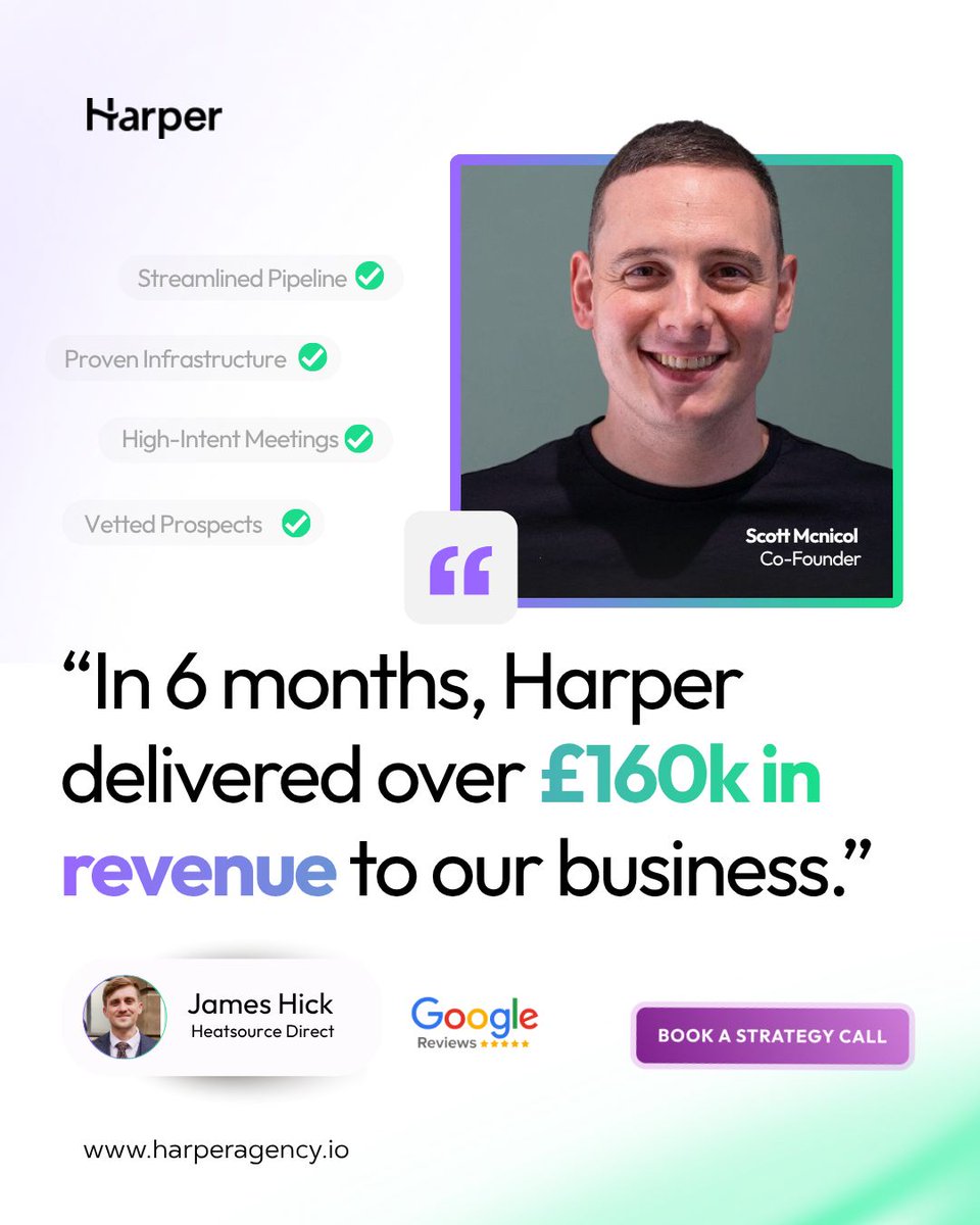 Harperagencyio's tweet photo. Our clients don't hope for leads, they expect them every month 🤝

🔗 https://t.co/NlcyTflVdt https://t.co/FEwdxs1ZiK