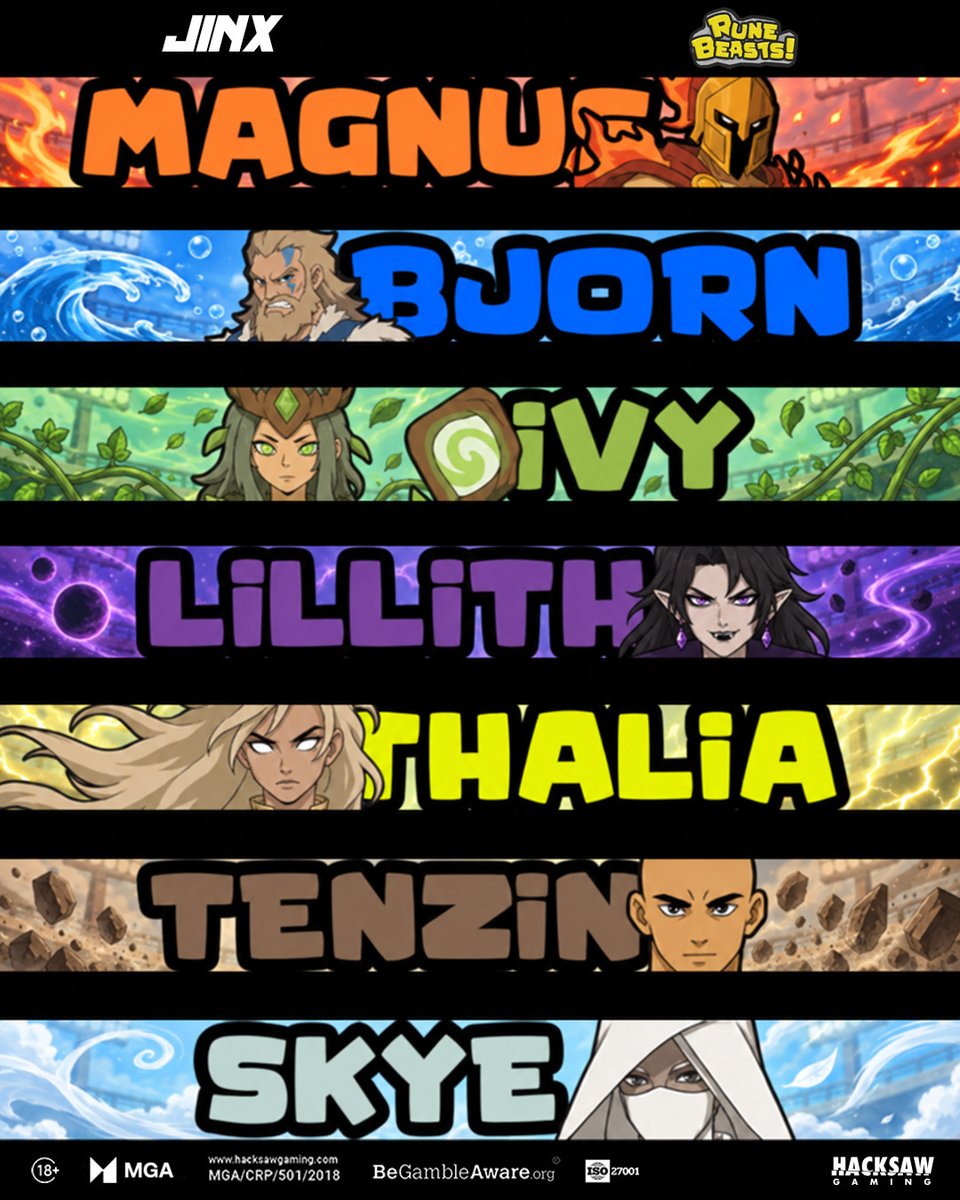 HacksawOpenRGS's tweet photo. 2 Games.
2 Volatility Levels.
7 Beast Masters.
Rune Beasts by Jinx Gaming is Coming Soon. π
π§ @Jinx_Gaming_Co
π| Please Gamble Responsibly | https://t.co/ZJUX28Fd23
#HacksawGaming #HacksawOpenRGS #RuneBeasts #Slots #ComingSoon https://t.co/X5aHmz9tt2