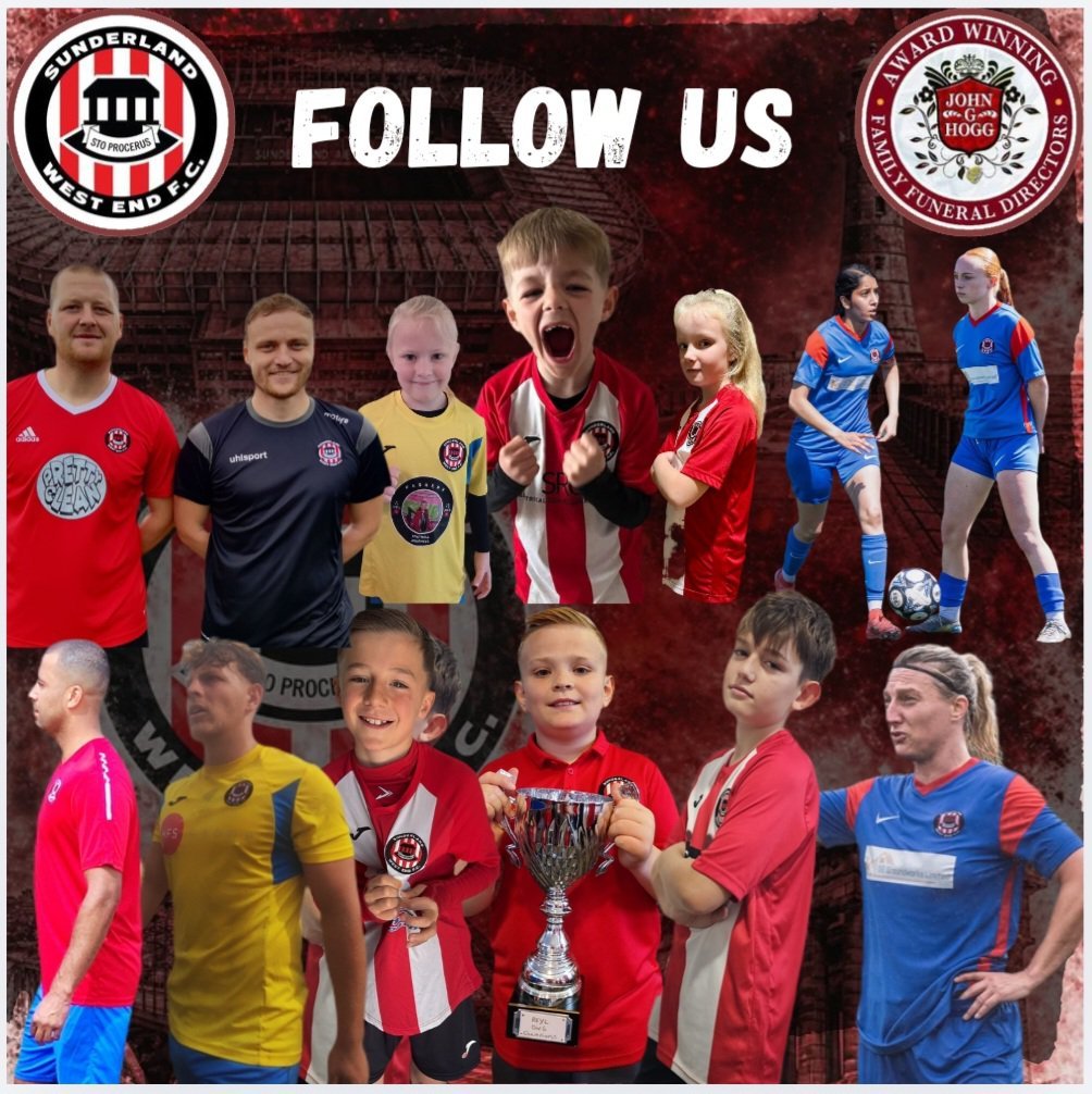 Westend_FC's tweet photo. 🔴⚪️Follow Us
Sunderland West End FC 

⚽️Sponsored By 
John G Hogg Funeral Directors 

One Club! One Community!

Our page showcases our men's and ladies adult teams and over 30 youth teams this season!

#westisbest https://t.co/vgxphwfLnV