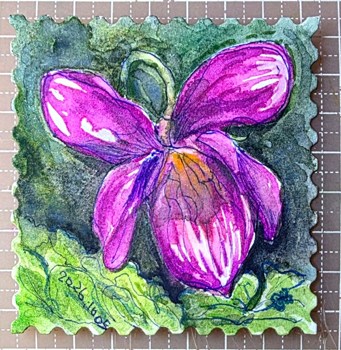 adder915a's tweet photo. 今日花語曆
2026年10月05日
【堇菜】（Viola）是堇菜科（Violaceae）下最大的一個屬，全球約有 500 至 600 種，主要分布於北半球溫帶地區。
💐花語象徵著「謙遜、真摯的愛與深刻的思念」。
繪畫尺寸：8cm×8cm
#2026年花語日曆 #花語日曆 
https://t.co/s9hPWlpSMz https://t.co/1CwYWJKOS7