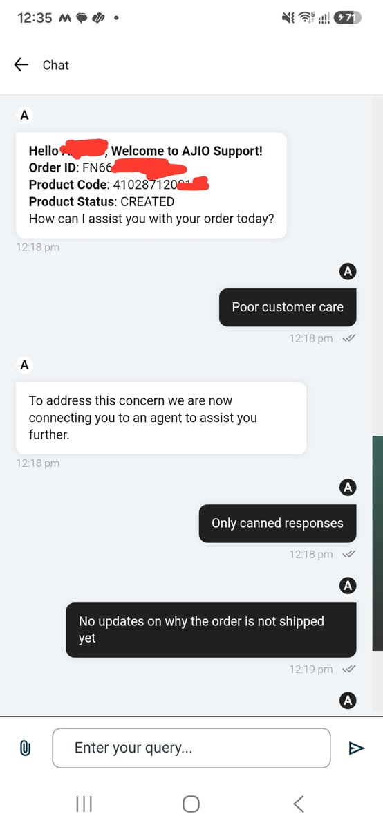 iBatDad's tweet photo. @AJIOLife what's wrong with your customer care?
I have ordered from AjioLuxe on 1st October and have no idea where is my order?
No response on chat, calls yet https://t.co/m1y5JaLepN