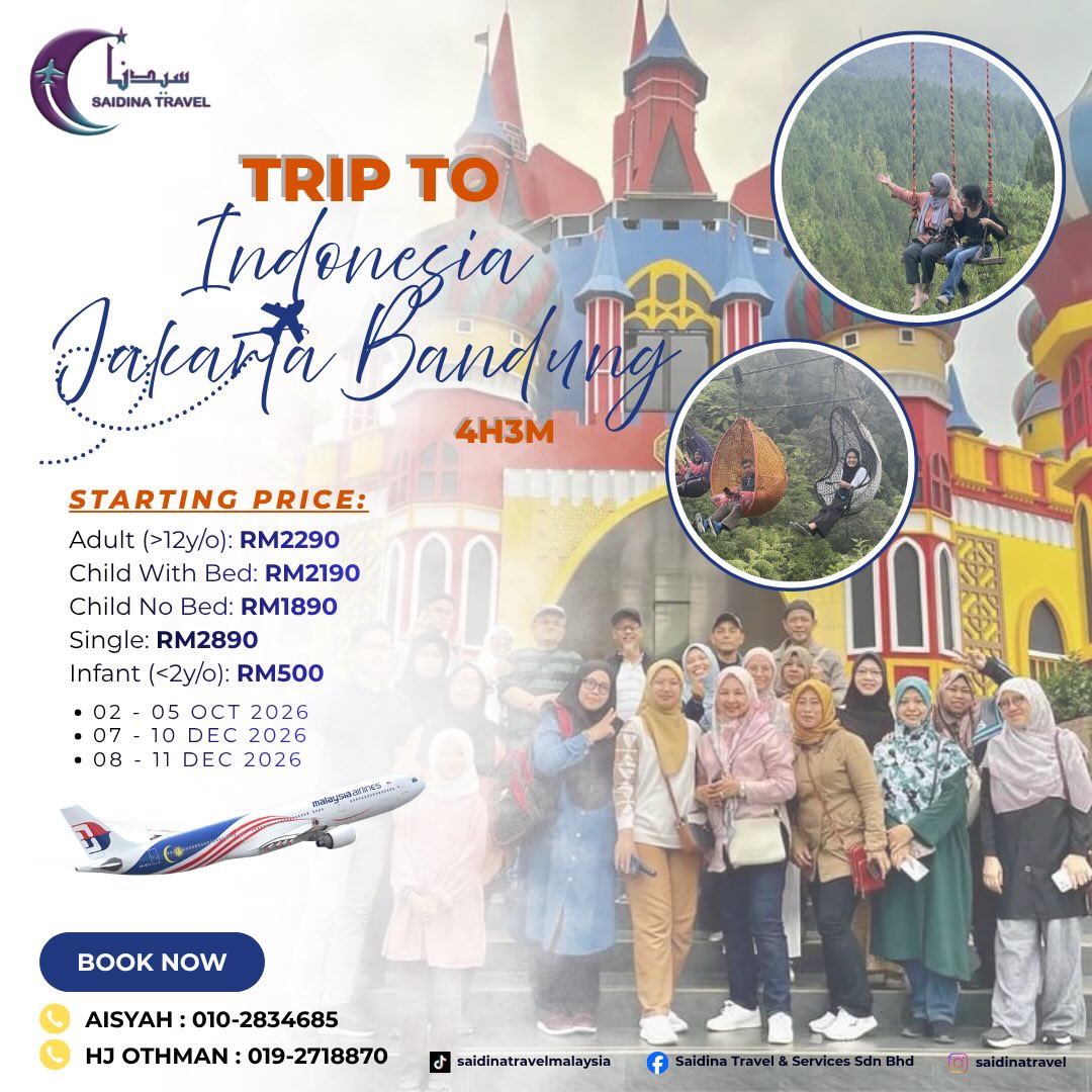 pandizmorgan's tweet photo. Jakarta vibes + Bandung breeze, trip yang rugi kalau dilepaskan. Itinerary dah siap, anda cuma perlu pack bag dan fly. Book sekarang! https://t.co/gNrpyiput9