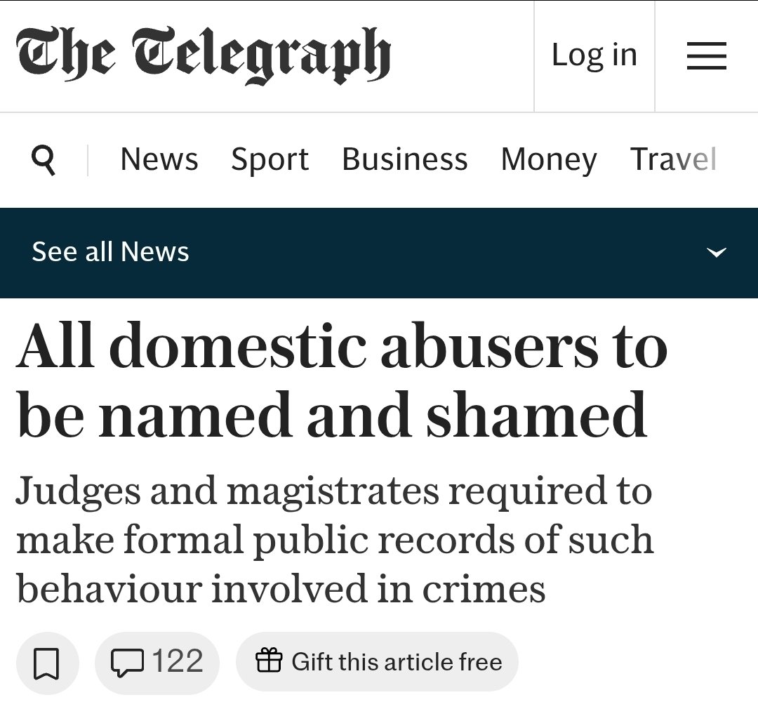 NataliePage's tweet photo. This is a very misleading headline from The Telegraph . Family court findings of the same abuse still stay secret, even though the same crime would now get a domestic abuser 'named and shamed.'
Criminal judges must now say in open court when an offence involves domestic abuse and put that on the record for police, probation and prisons for future monitoring purposes. But a family judge can find the same conduct, and it stays inside private proceedings.

📕The System Is The Weapon 
https://t.co/0IJynmjSOu

🔗📝Link to article [behind a paywall] All domestic abusers to be named and shamed https://t.co/ax2gf0TNx5