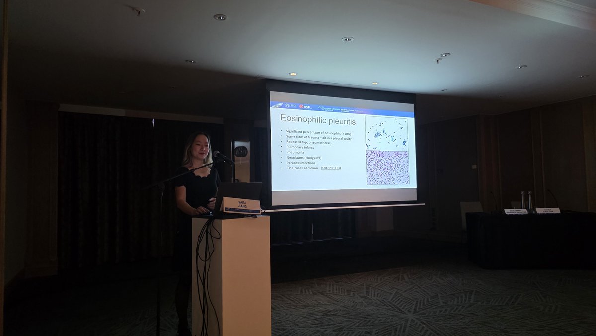 chriszioga's tweet photo. Dr @Sara_Jiang transforming a subject that seems not-really-challenging to an extremely interesting lecture! Negative for malignancy #effusions #Cytology #cytopath #ECCyto2026 https://t.co/bh2AVGqKkw