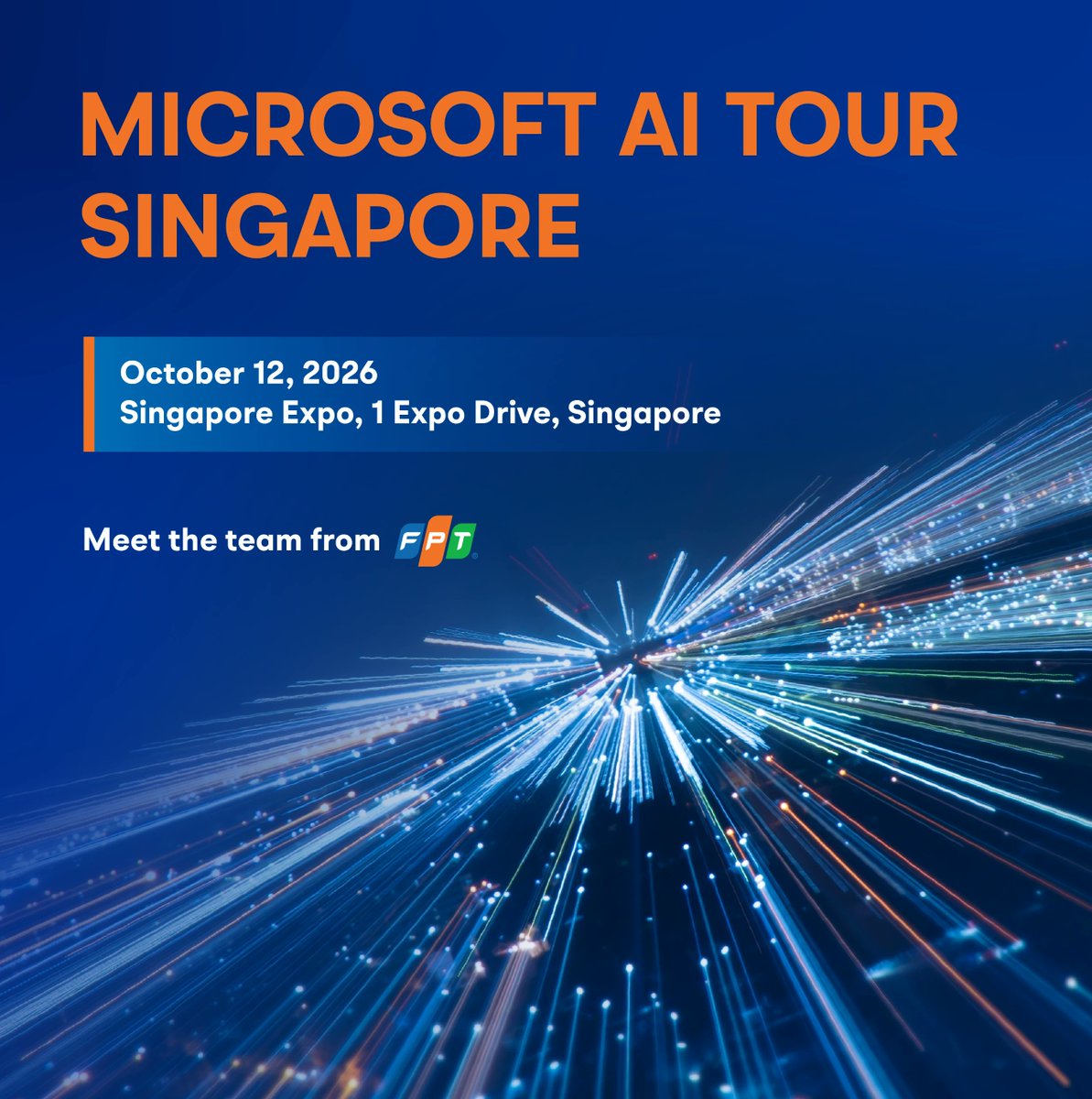 fpt_software's tweet photo. Visit us at Microsoft AI Tour Singapore to see how Flezi EMT, Sky Intelligence, and FPT Digital Foundry™ connect legacy modernization, governed intelligence, and AI-powered delivery, moving enterprise AI to scalable execution and measurable value.
https://t.co/BjJb5IasRb https://t.co/BWum5l8KRJ