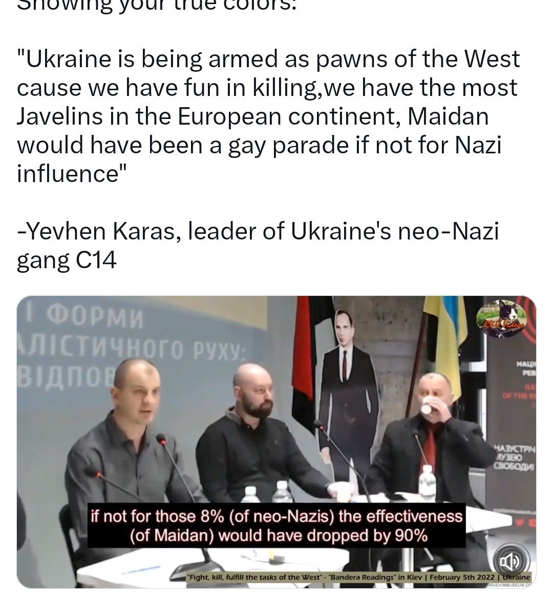 susannanyg's tweet photo. Och Ukraina har bombat civila mål i Ryssland. Det finns två perspektiv på historien,och propaganda finns på båda sidor. Och många verifierbara fakta förnekas här. Sanningen är sällan enkel eller utan nyanser. Nu vill våra ledare bygga upp krigsviljan här,och vi borde fråga oss varför. Och om dom agerar i vårat intresse ,eller om dom jobbar för andra intressen.
Intervjun är från 5 februari 22, innan Putin invaderade. Konflikten började 8 år tidigare