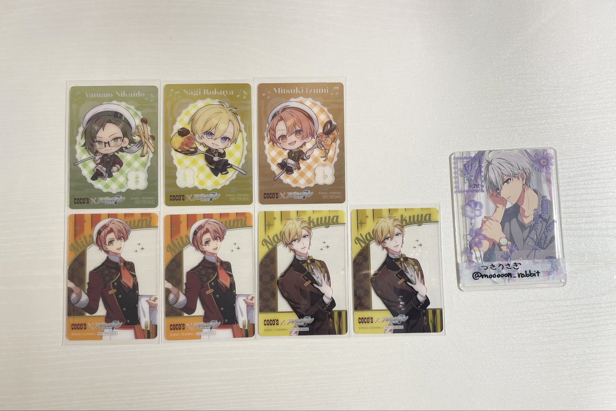 mooooon_rabbit's tweet photo. 【交換】アイドリッシュセブン アイナナ ココス クリアカード

譲
A：三月2 ナギ2
B：大和1 三月1 ナギ1

求：一織A、大和A(コンプ目的)

◇池袋、11日モフハロSTORE手渡し
または郵送 https://t.co/8rZlvoevaS
