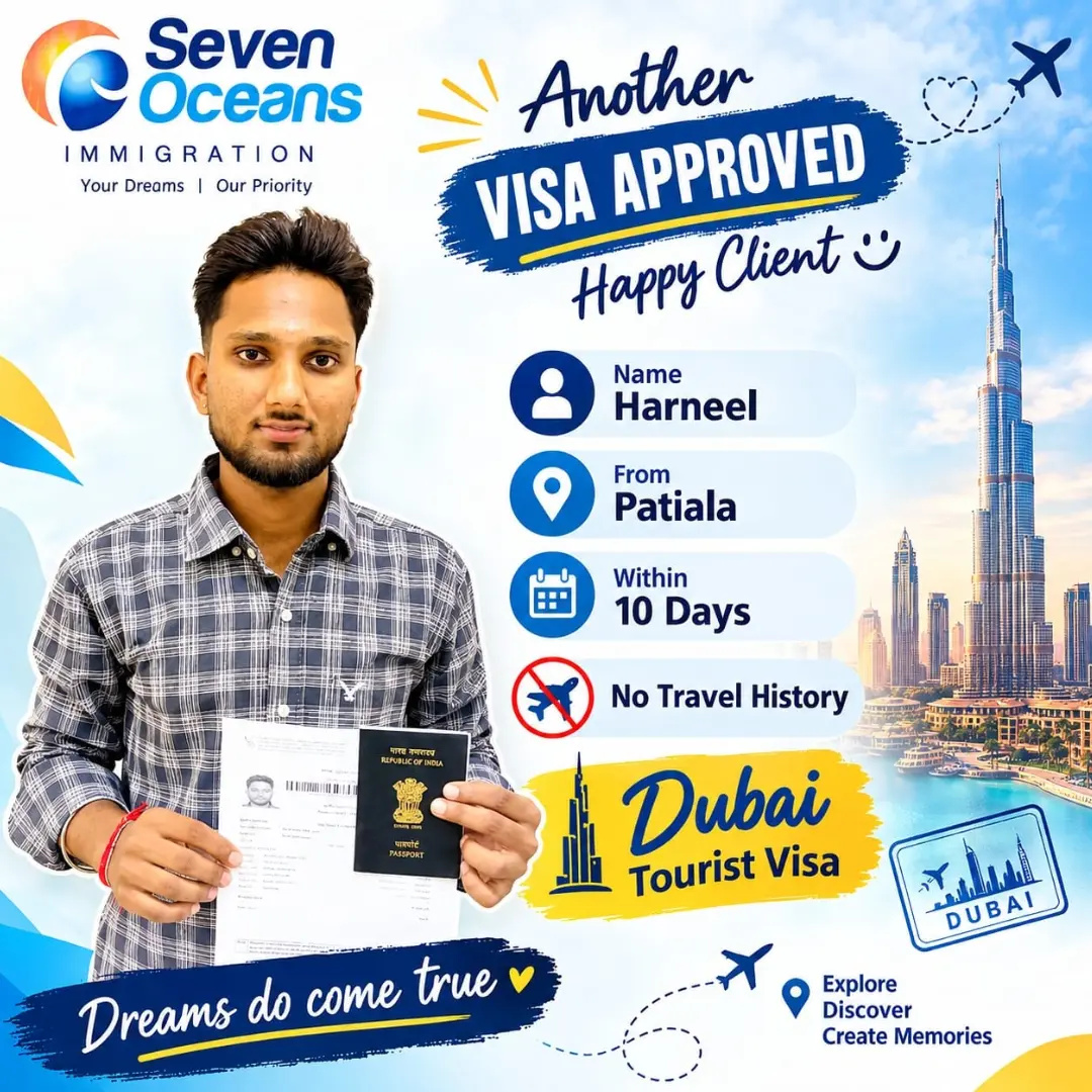 lourycom's tweet photo. Another Dubai Tourist Visa approved. Congratulations to Harneel from Patiala. Approved within 10 days with no travel history. Seven Oceans Immigration is proud to support your travel dreams with professional visa assistance. https://t.co/7AJrZYoEk6