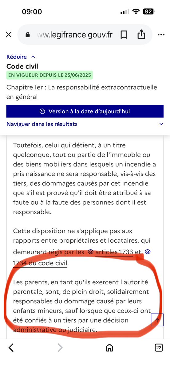 JuCourvoisier's tweet photo. Puis une autre modification le 25 juin 2025 👇 : vous noterez la modification de quelques mots.. On se souvient pourtant tous des hurlements de nos politiques sur ces méchants parents qui ne payent jamais pour les voyous de gosses. https://t.co/3OakKuL4Op